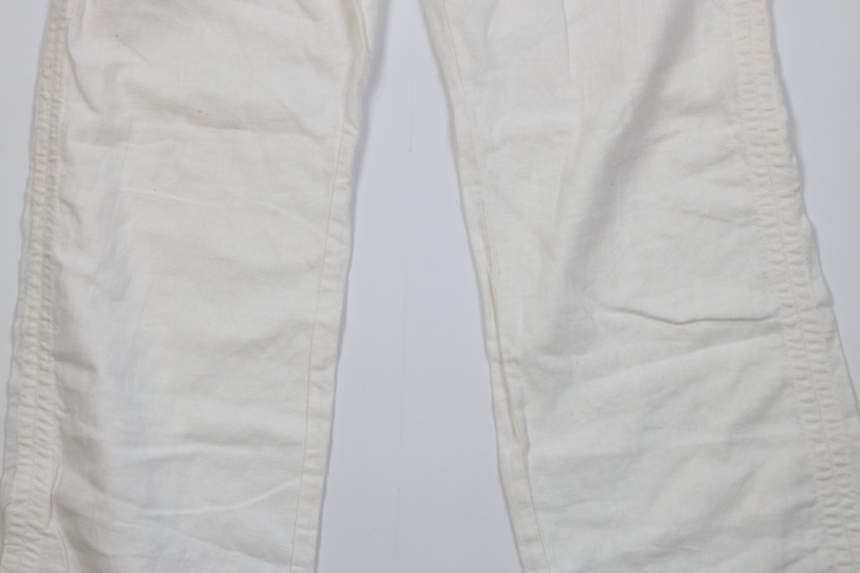 Desigual Desigual Linen Blend Wide Leg Beach Harem Pants White Size 32" / US 10 / IT 46 - 3 Thumbnail