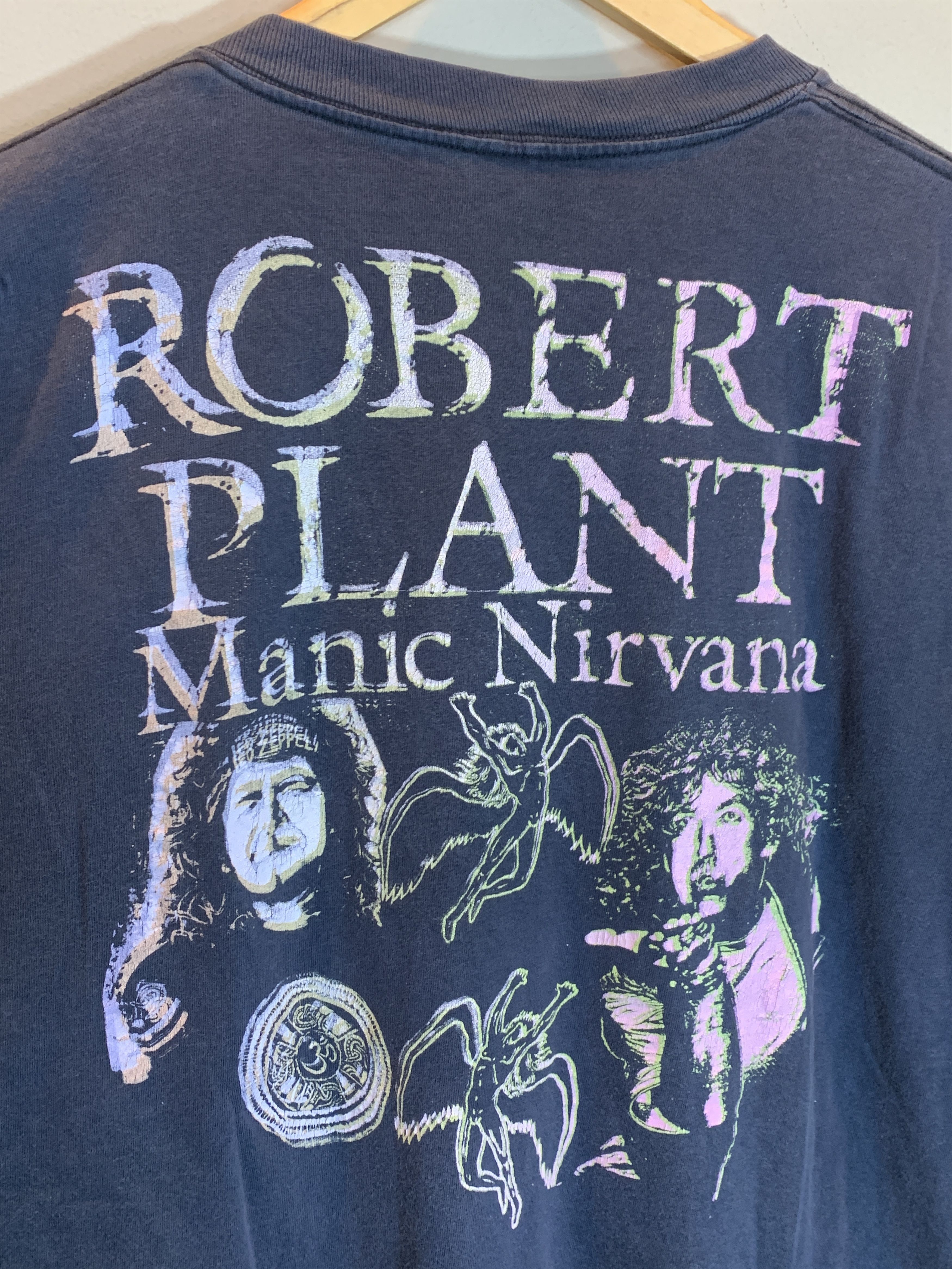 Band Tees RARE* Vintage 1990 Robert Plant Manic Nirvana Zeppelin Shirt Size US XL / EU 56 / 4 - 4 Thumbnail