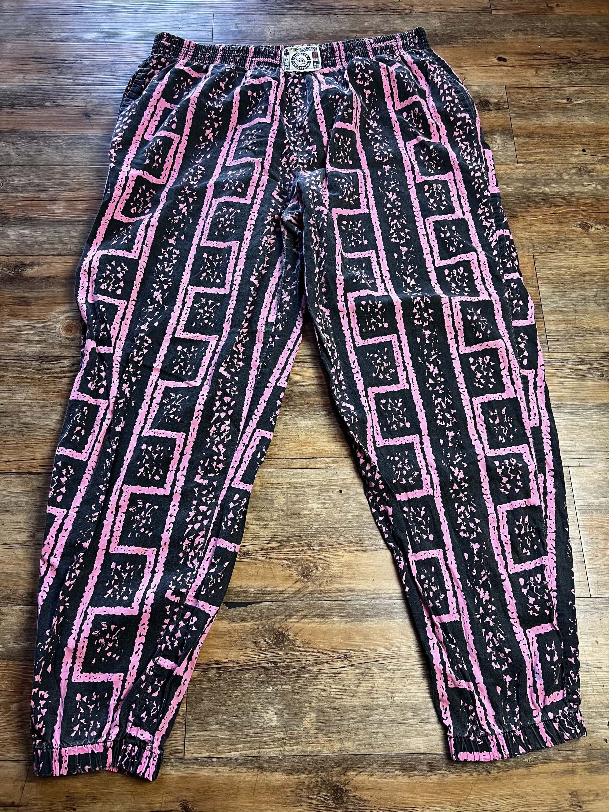 Vintage Vintage 1980's Dinosaur Sportswear Pink Parachute Pants Size US 35 - 9 Thumbnail