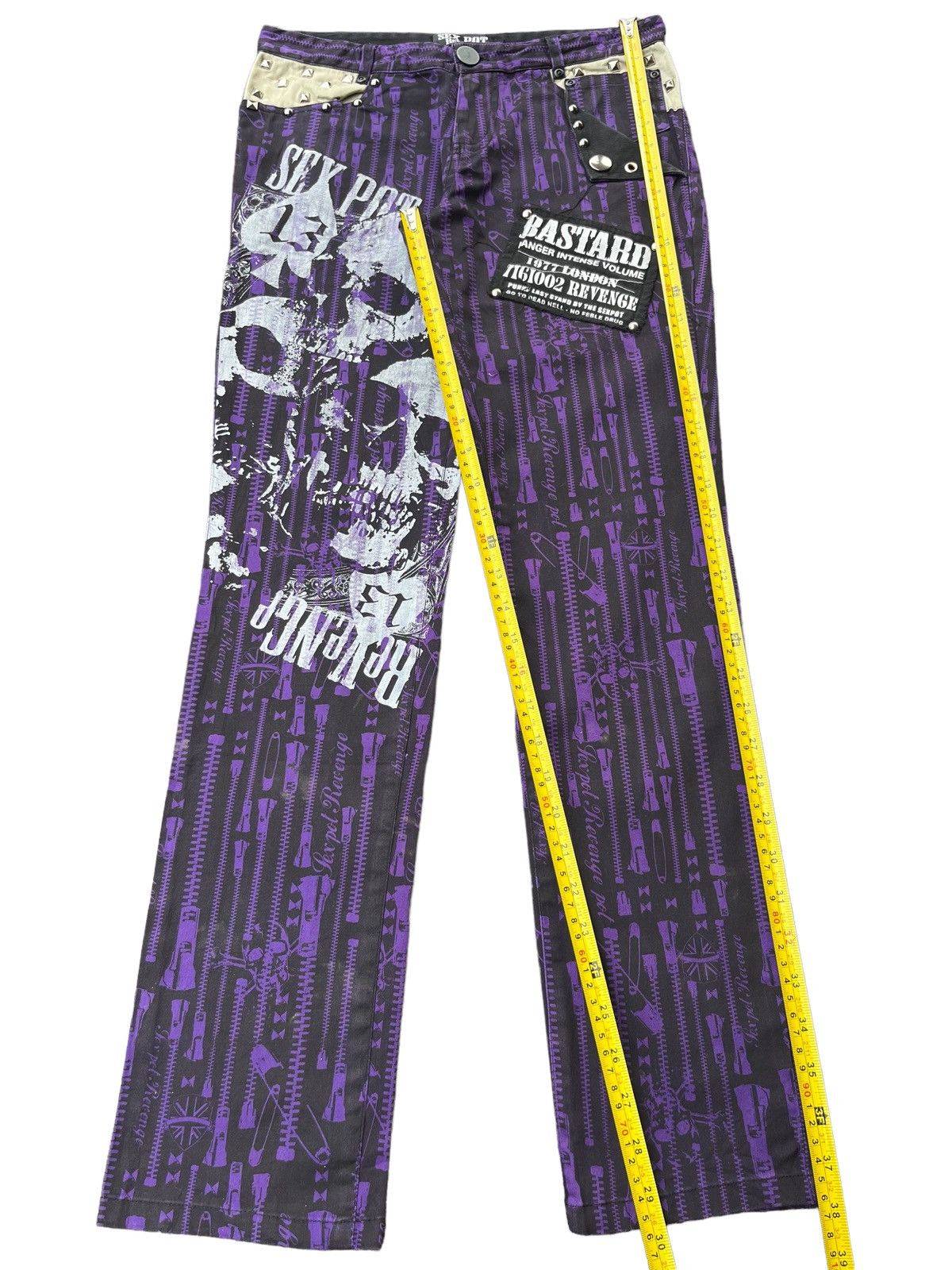 Japanese Brand × Seditionaries Bastard Punk Last Stand by The Sex Pot Revenge Skull Pants Size US 29 - 17 Thumbnail