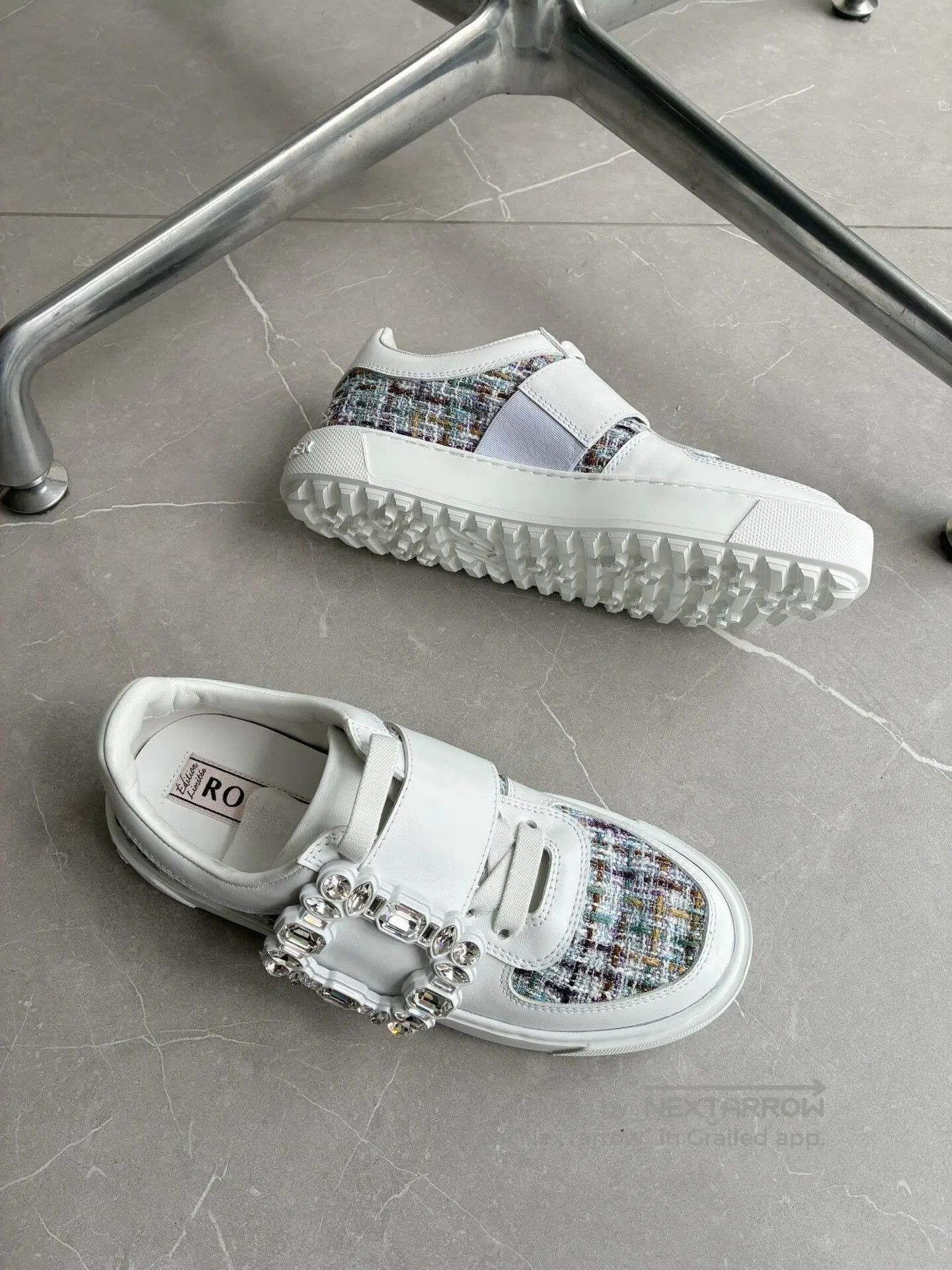 Roger Vivier RV Crystal Buckle Sneakers.