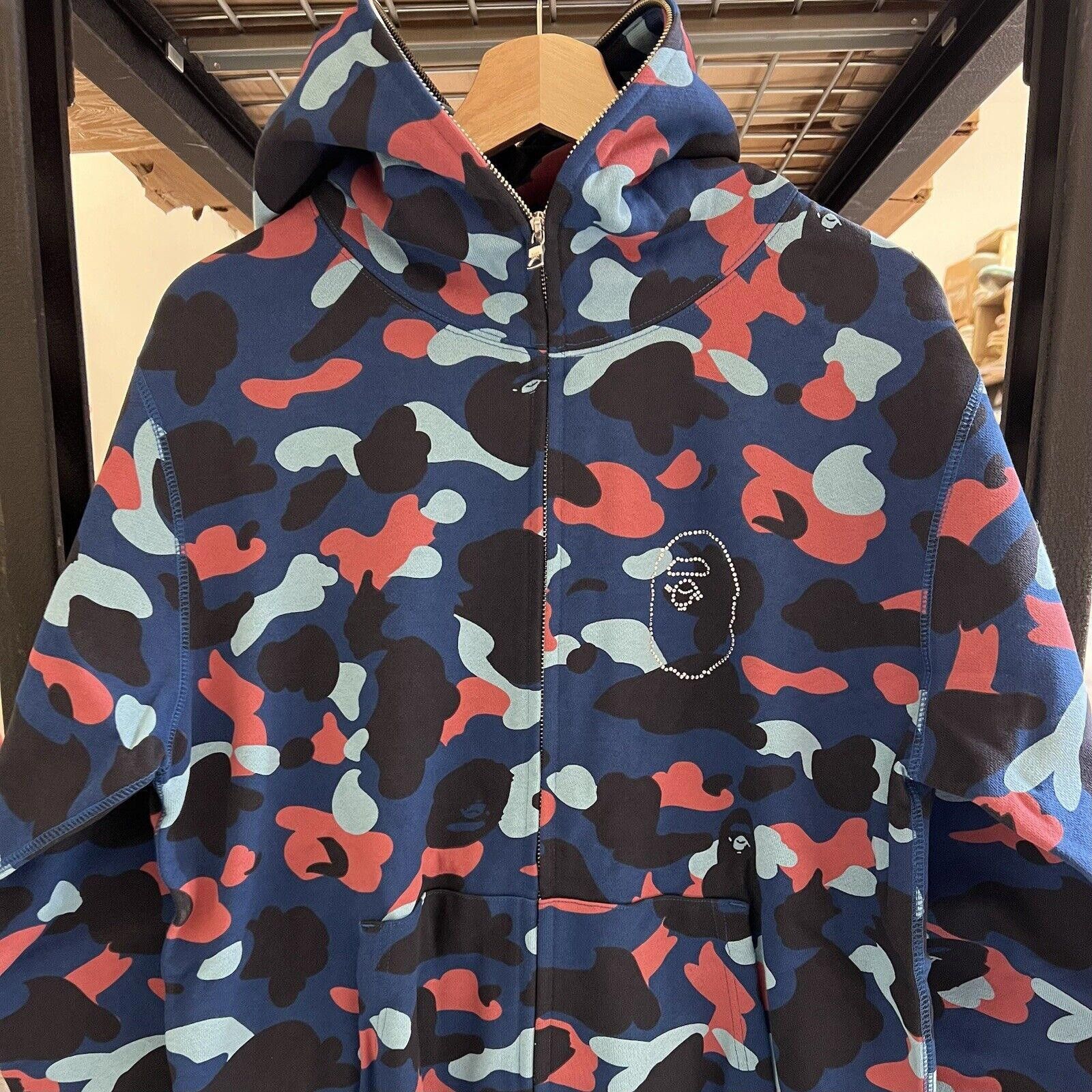 Bape BAPE A Bathing Ape Head Hoodie Blue Multi Camo Swarovski XL Size US XL / EU 56 / 4 - 1 Thumbnail