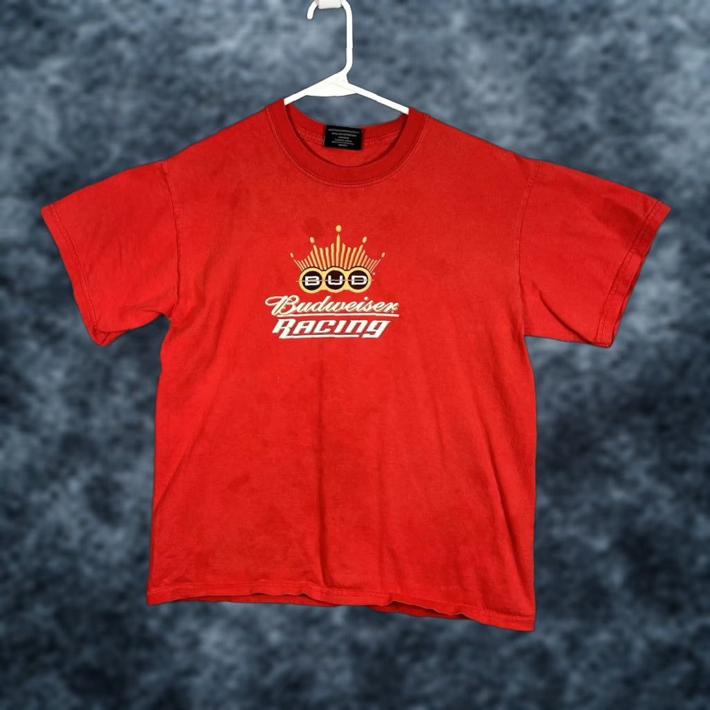 Vintage VINTAGE Budweiser Racing Nascar Earnhardt T Shirt Adult Medium Red Mens Size US M / EU 48-50 / 2 - 1 Thumbnail