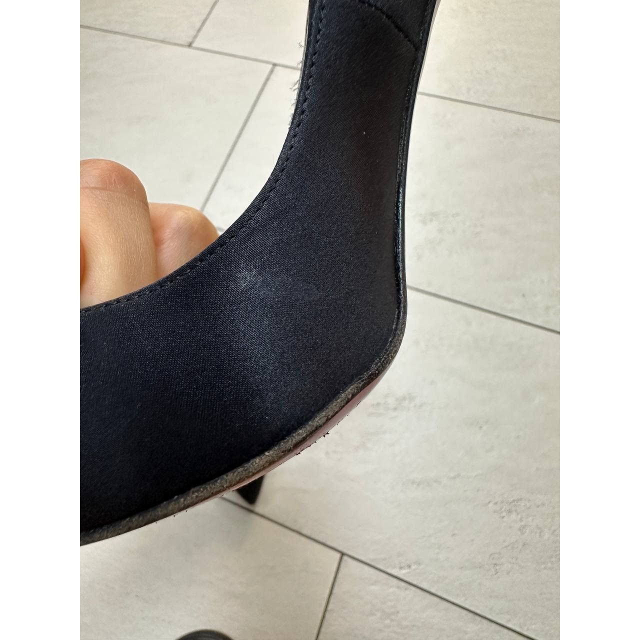 Christian Louboutin Christian Louboutin Black Satin Stiletto Pumps Heels Sz.38 Size US 7 / IT 37 - 9 Thumbnail