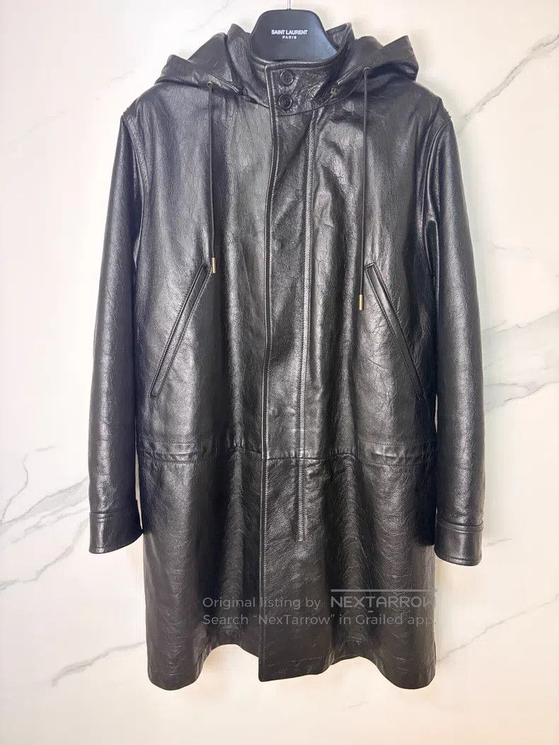 Saint Laurent Paris Saint Laurent Paris Cowhide Hooded Double-Layer Fleece Lea Size US M / EU 48-50 / 2 - 1 Thumbnail