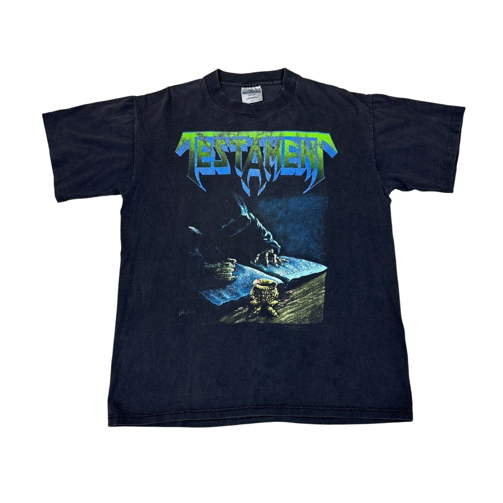 Brockum × Vintage Vintage 90s Testament Thrash Metal Band Tee Shirt Men's L Size US L / EU 52-54 / 3 - 1 Thumbnail