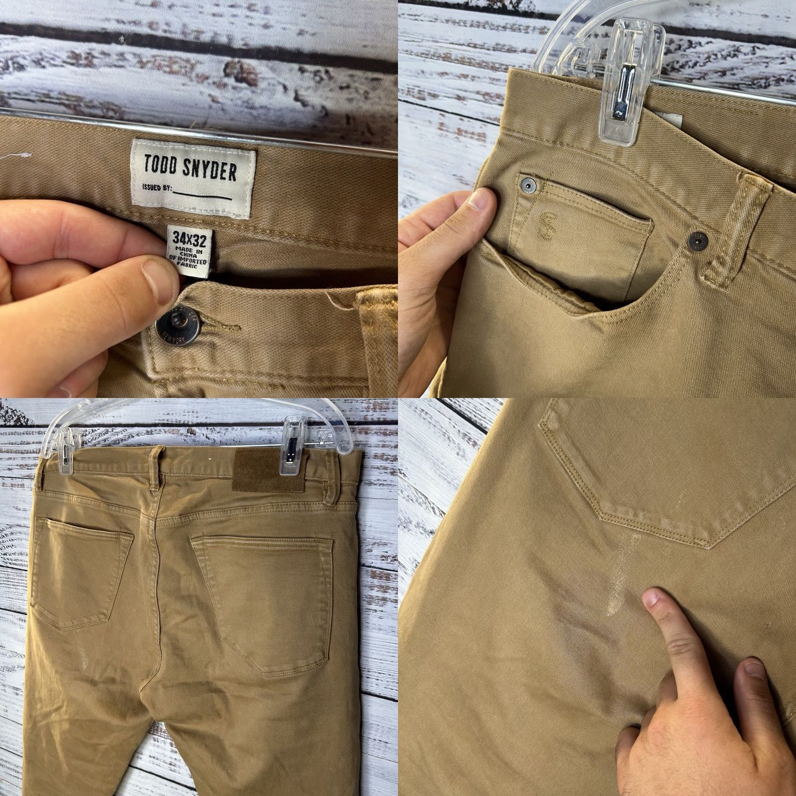 Todd Snyder Todd Snyder Jeans Men Slim 5 Pocket Straight Leg Cotton Blend Brown Khaki 34x30 34x32 Inseam 30.5 Stretch USA City Preppy Button Zip Size US 34 / EU 50 - 8 Thumbnail