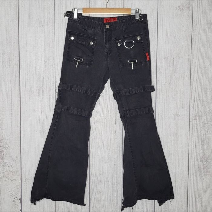 Tripp Nyc Vintage Tripp NYC Black Goth Flare Zipper Jeans, size 7 | Grailed
