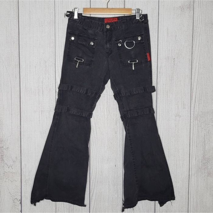 Tripp Nyc Vintage Tripp NYC Black Goth Flare Zipper Jeans, size 7 Grailed