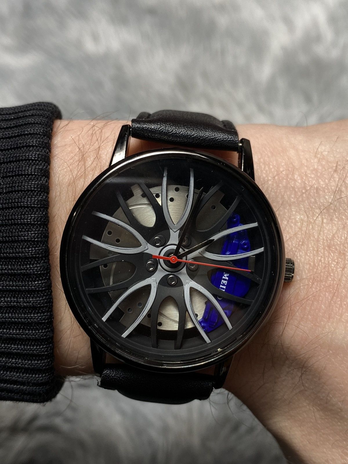 Japanese Brand × Jewelry Mechanical-Inspired Watch with Leather Strap Japanese Brand Size ONE SIZE - 4 Thumbnail