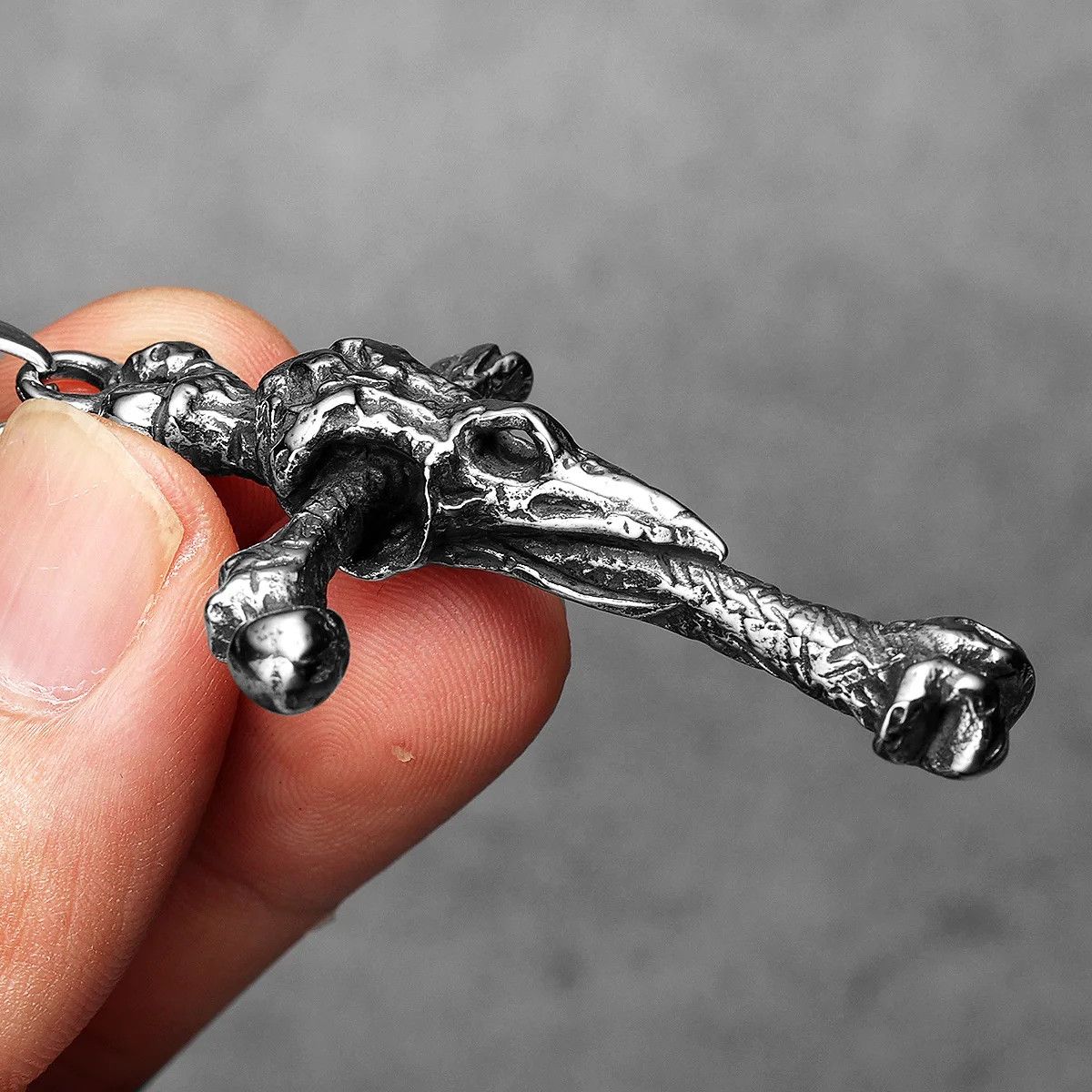 Jewelry Crow Bone Cross Men Necklace Size ONE SIZE - 2 Thumbnail
