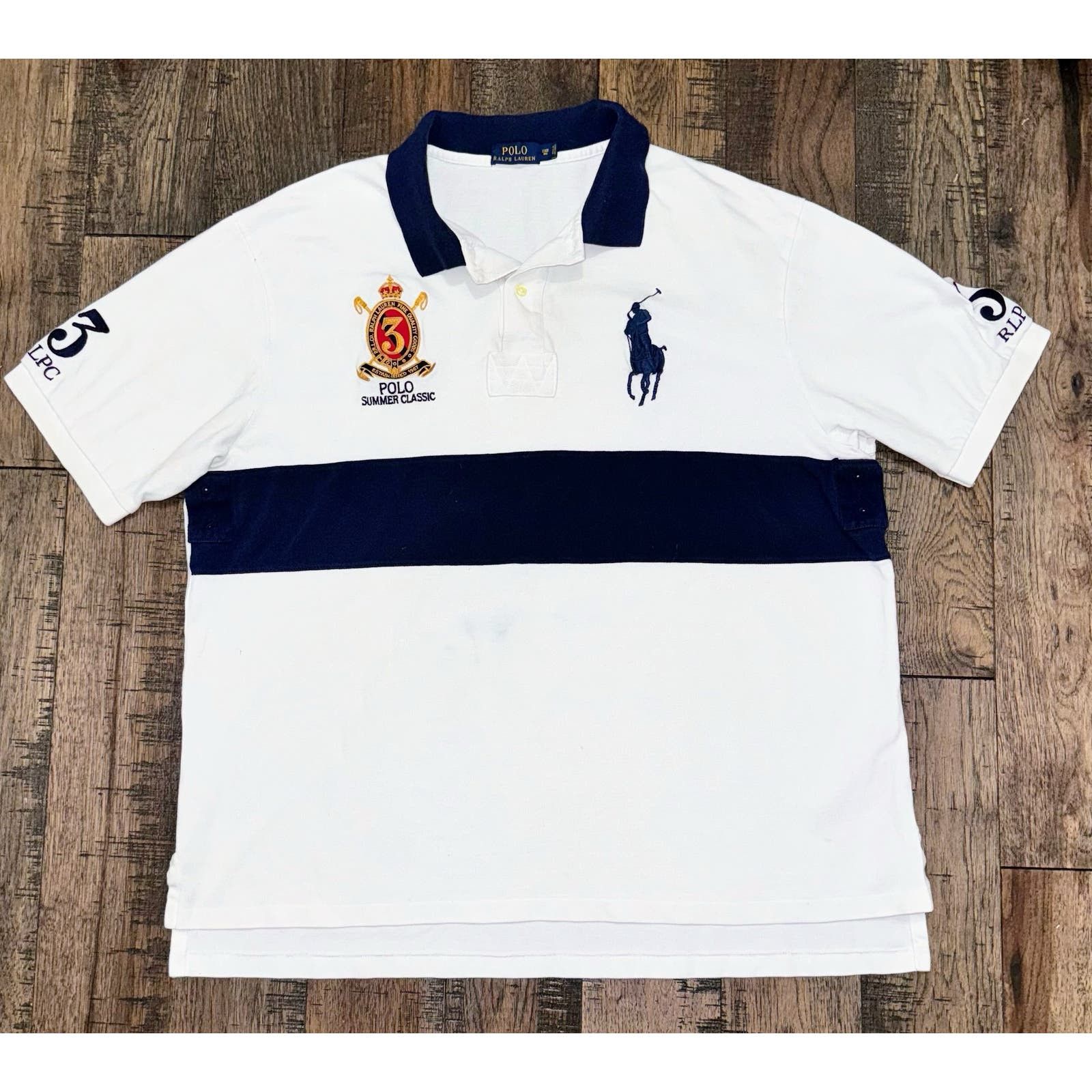 Polo Ralph Lauren Polo Ralph Lauren Polo 2XB White Navy Blue Summer Classic Grailed