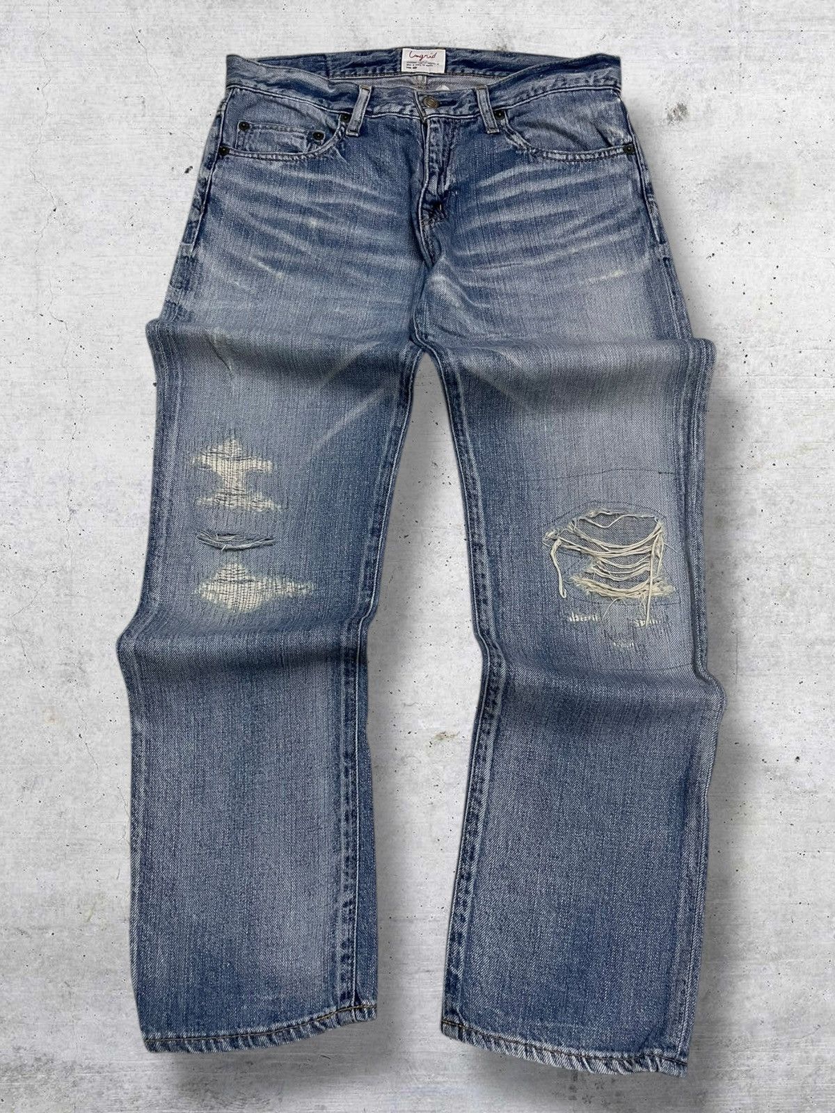 Japanese Brand VINTAGE UNGRID OG 90S JAPAN DESIGNER RIPPED GRUNGE DENIM Size US 30 / EU 46 - 1 Thumbnail