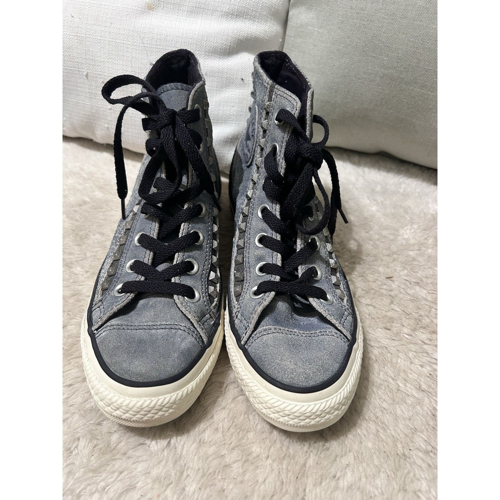 Converse Converse Womens High Top Studded Suede Denim Sneakers Size 7 Size US 7 / IT 37 - 2 Thumbnail
