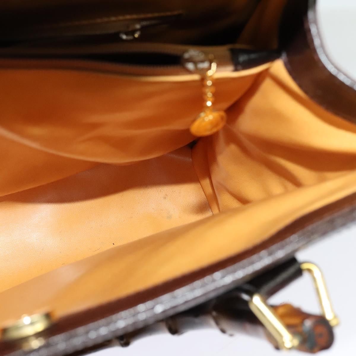 Gucci GUCCI Bamboo Hand Bag Leather Brown Gold Size ONE SIZE - 16 Thumbnail