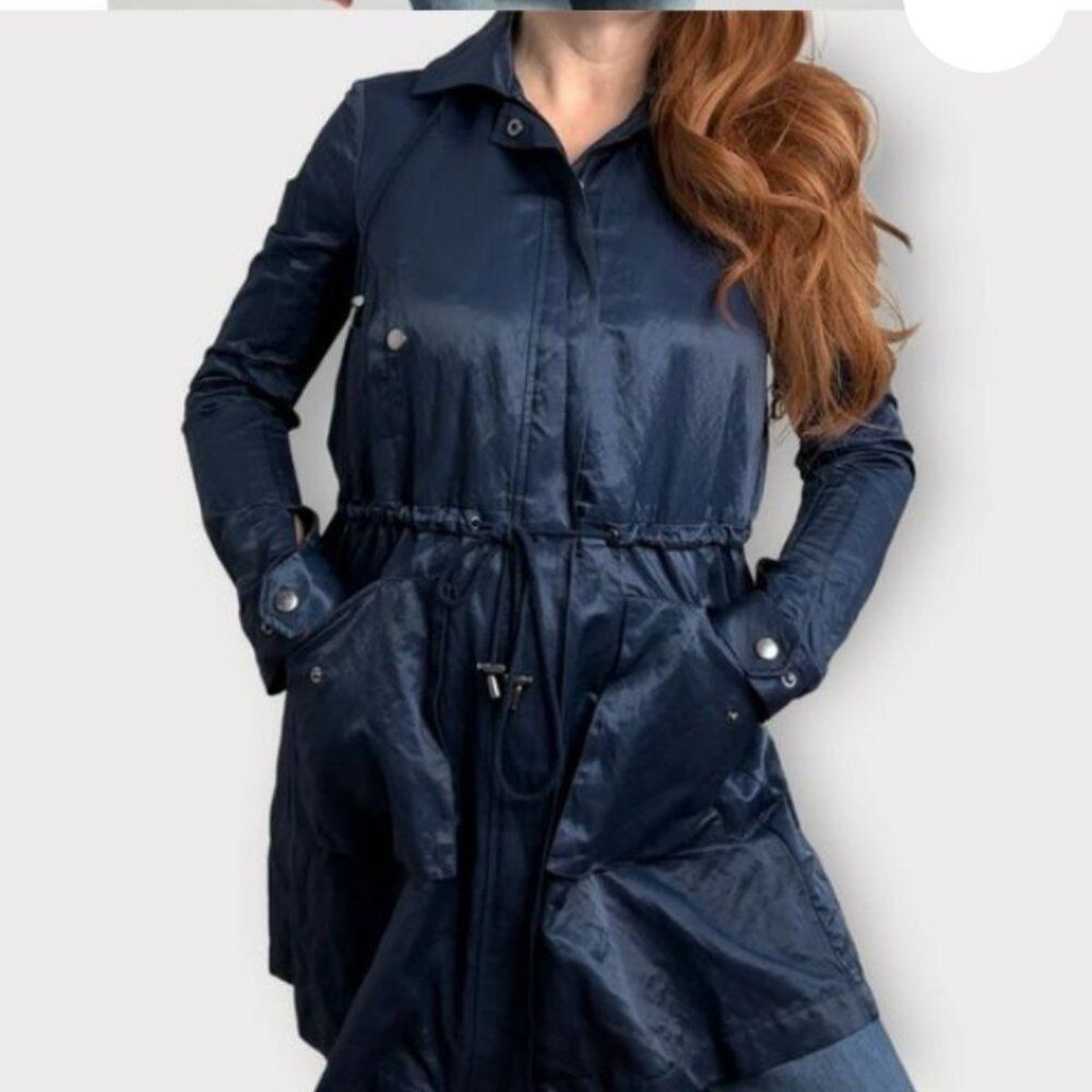 Joie Joie Eisner Utility Jacket XS Navy Blue Hip Length Trench Co Size XS / US 0-2 / IT 36-38 - 4 Thumbnail