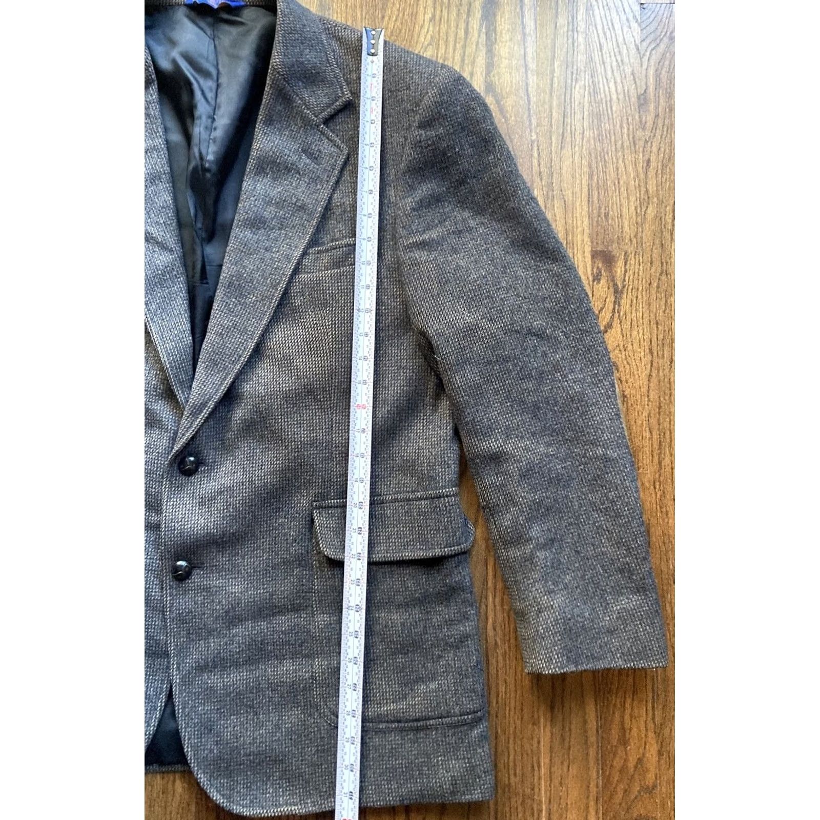 Pendleton VINTAGE Pendleton Sport Coat Jacket Men 42L Gray Wool Tweed Notch Lapel Two-Button Long Mens Size 42R - 6 Thumbnail