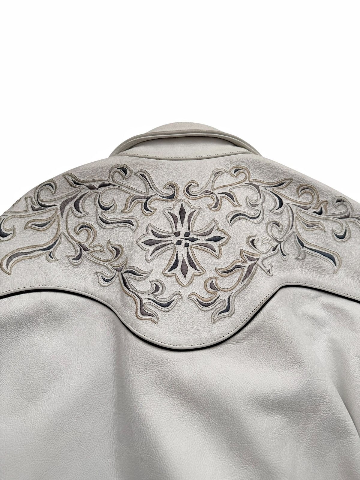 A&G Rock Sample White Leather Western Shirt Jacket Size US S / EU 44-46 / 1 - 3 Thumbnail