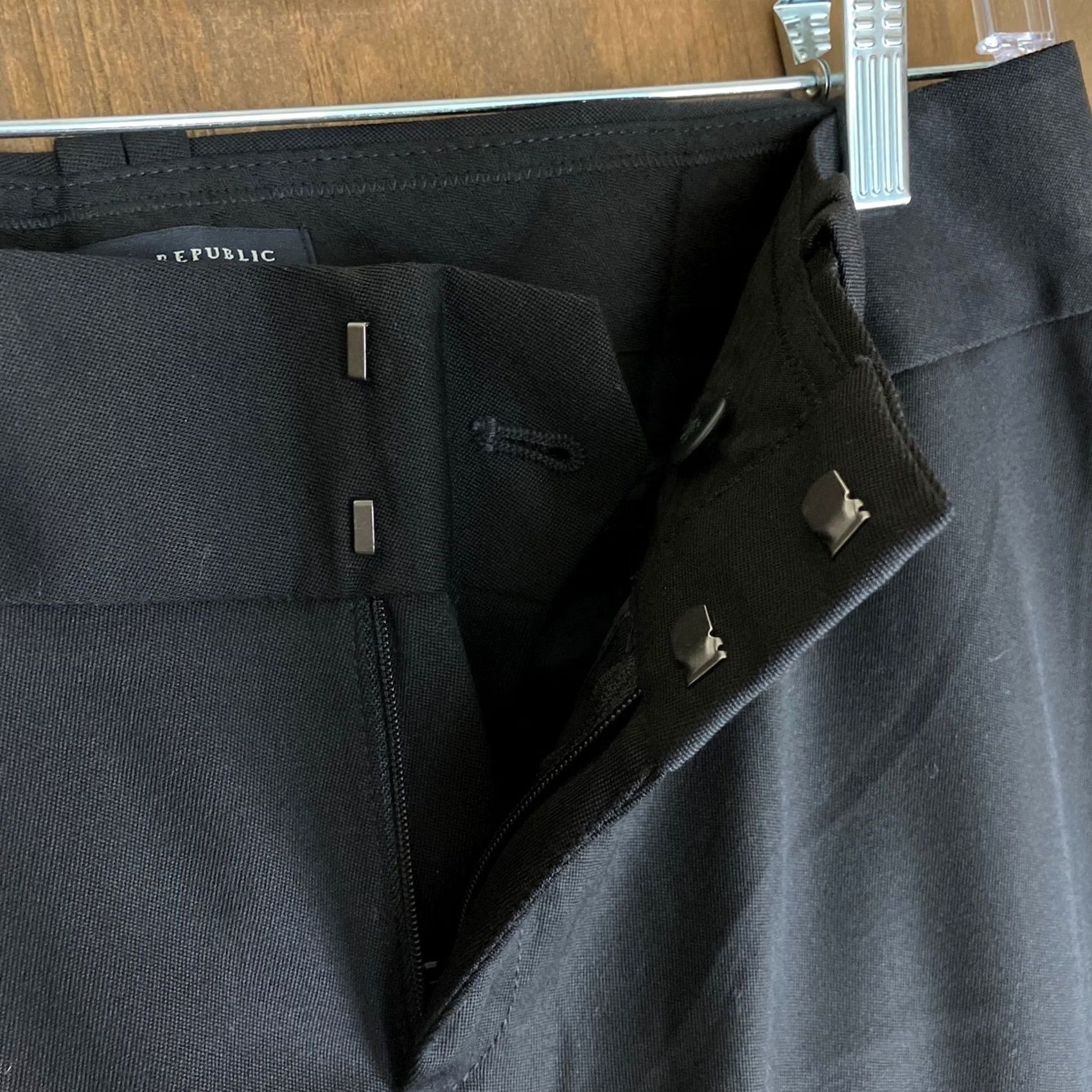 Banana Republic Banana Republic Womens Pants Black High Rise Jackson Fit Wool Blend Stretch 8 Pants Size 30" / US 8 / IT 44 - 4 Thumbnail