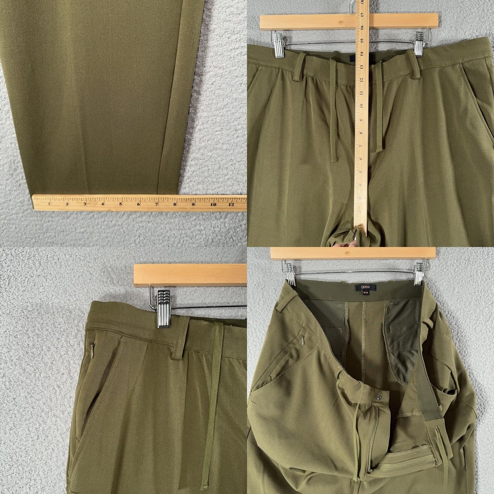 Quince Quince Mens Ultra-Stretch 24/7 Smart Chino Pants Olive Green 40x34 Chino Pants Regular Tapered Front Zip Fly Pockets Belted Business Casual Size US 40 / EU 56 - 8 Thumbnail