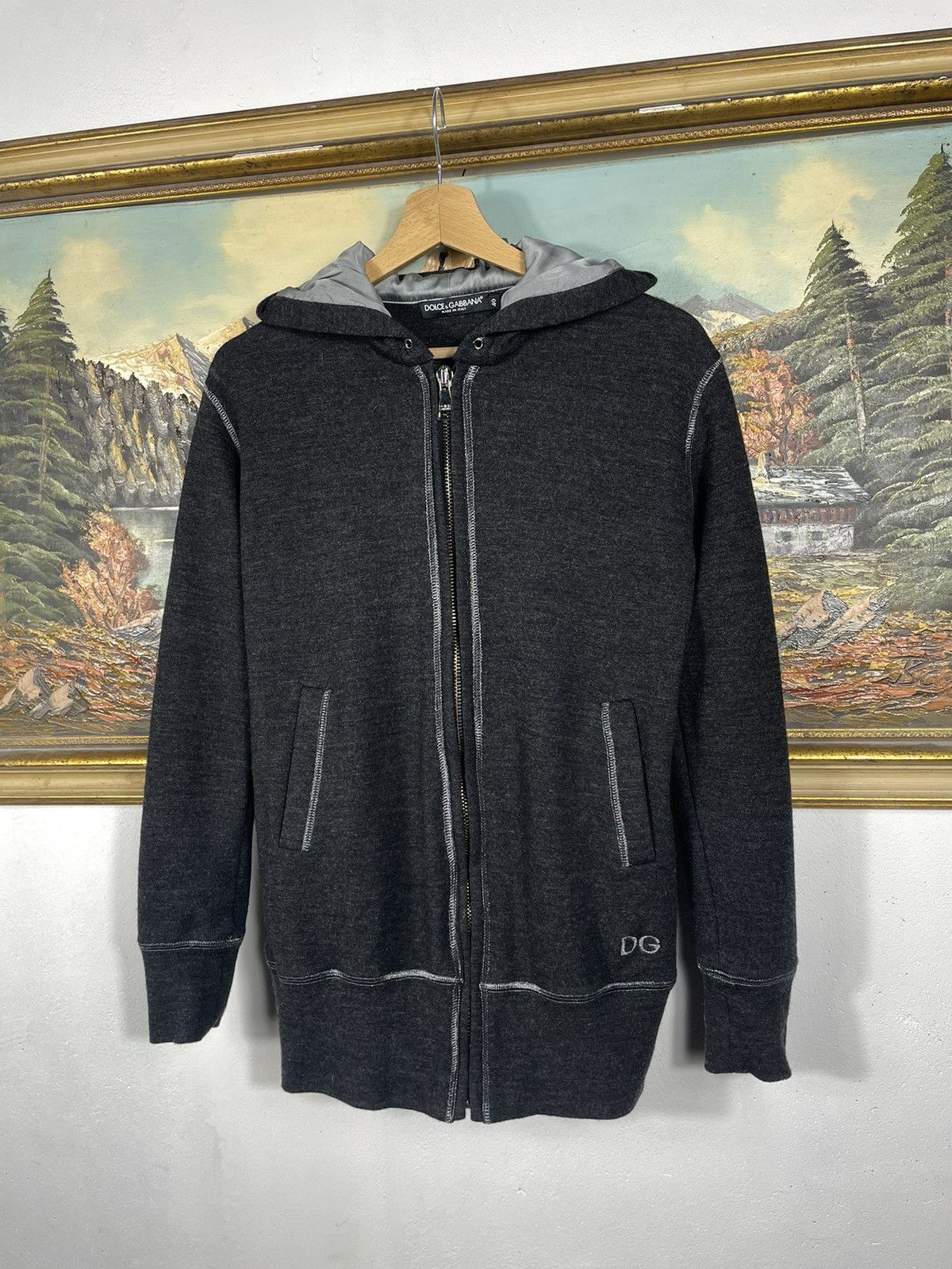 Dolce & Gabbana × Vintage Dolce&Gabbana Hoodie Mohair Silk Blend Old Money Designer Size US S / EU 44-46 / 1 - 3 Thumbnail