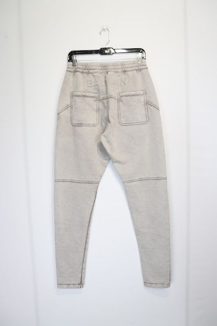 Balmain o1rshd1 Bike Drawstring Jogger / Sweatpants in Grey(White) Size US 32 / EU 48 - 6 Thumbnail