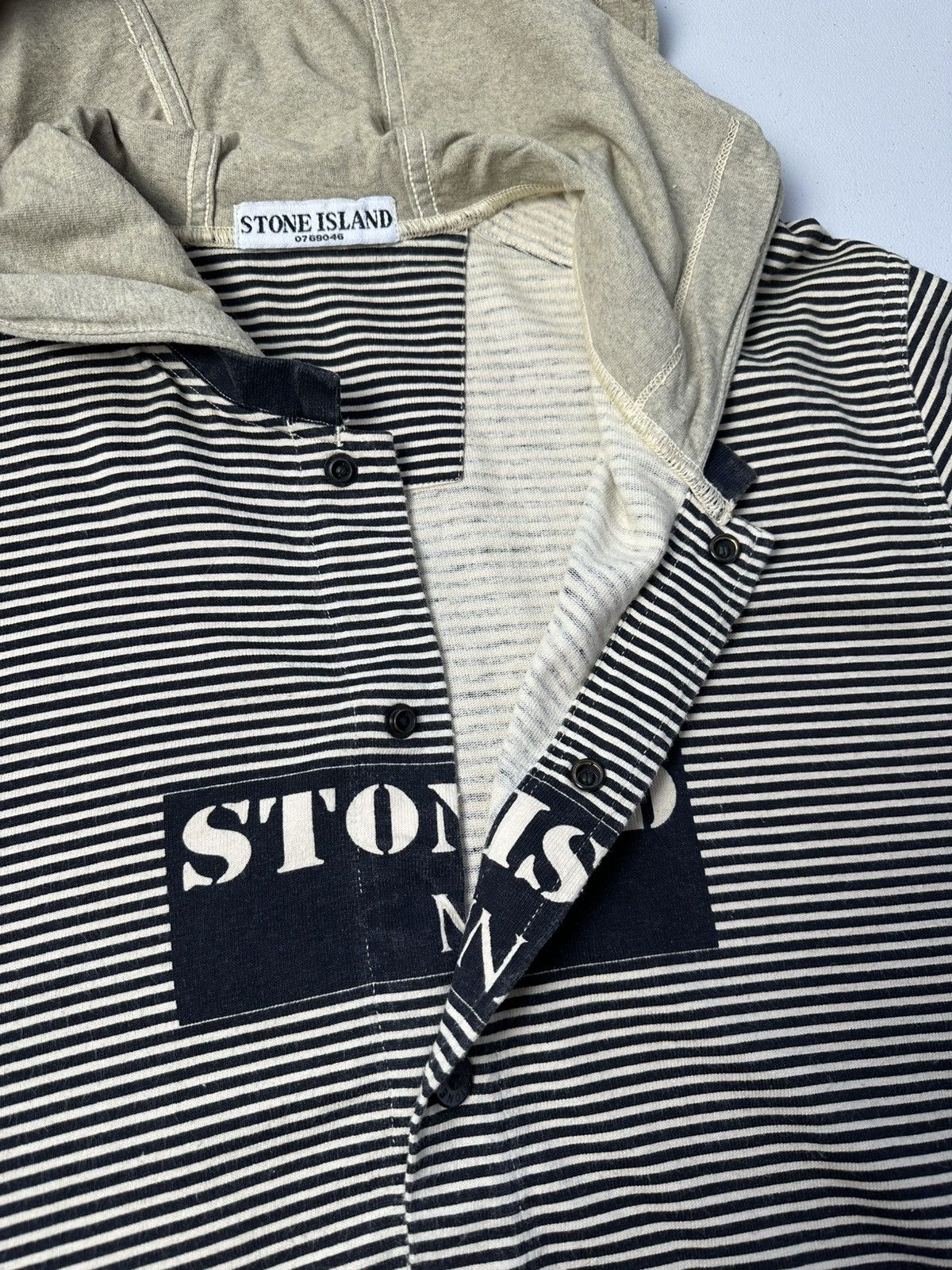 Stone Island × Vintage 90s Vintage Stone Island Hooded Snap Hoodie Size US S / EU 44-46 / 1 - 8 Thumbnail