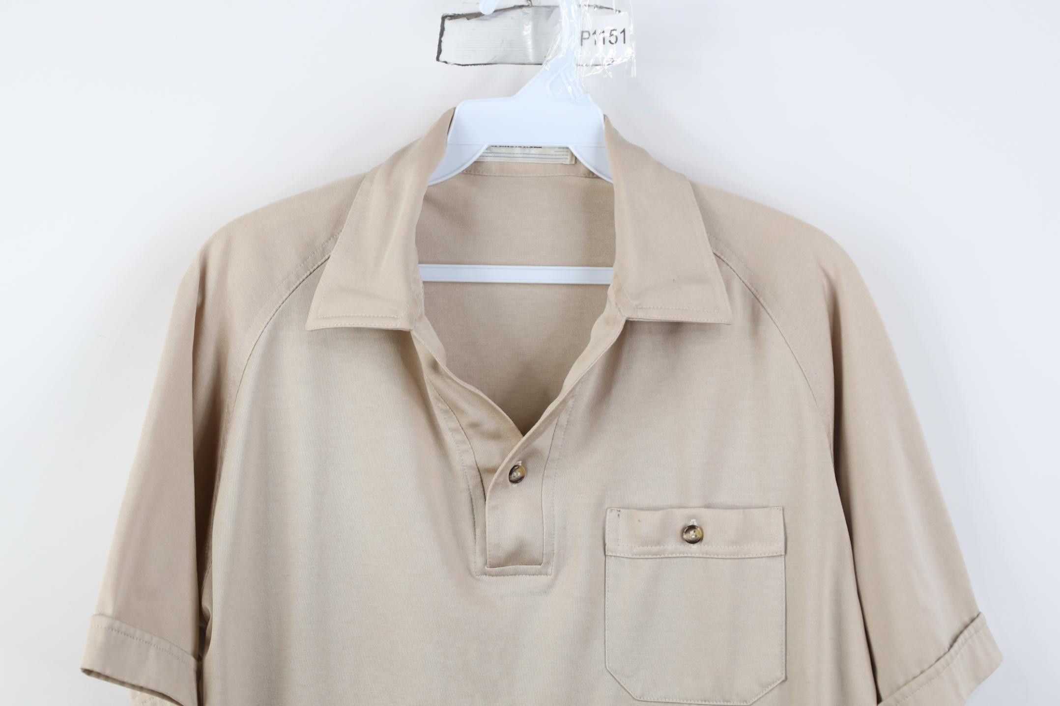 Vintage Vintage 70s 80s Streetwear Collared Golf Polo Shirt Beige Size US M / EU 48-50 / 2 - 2 Thumbnail