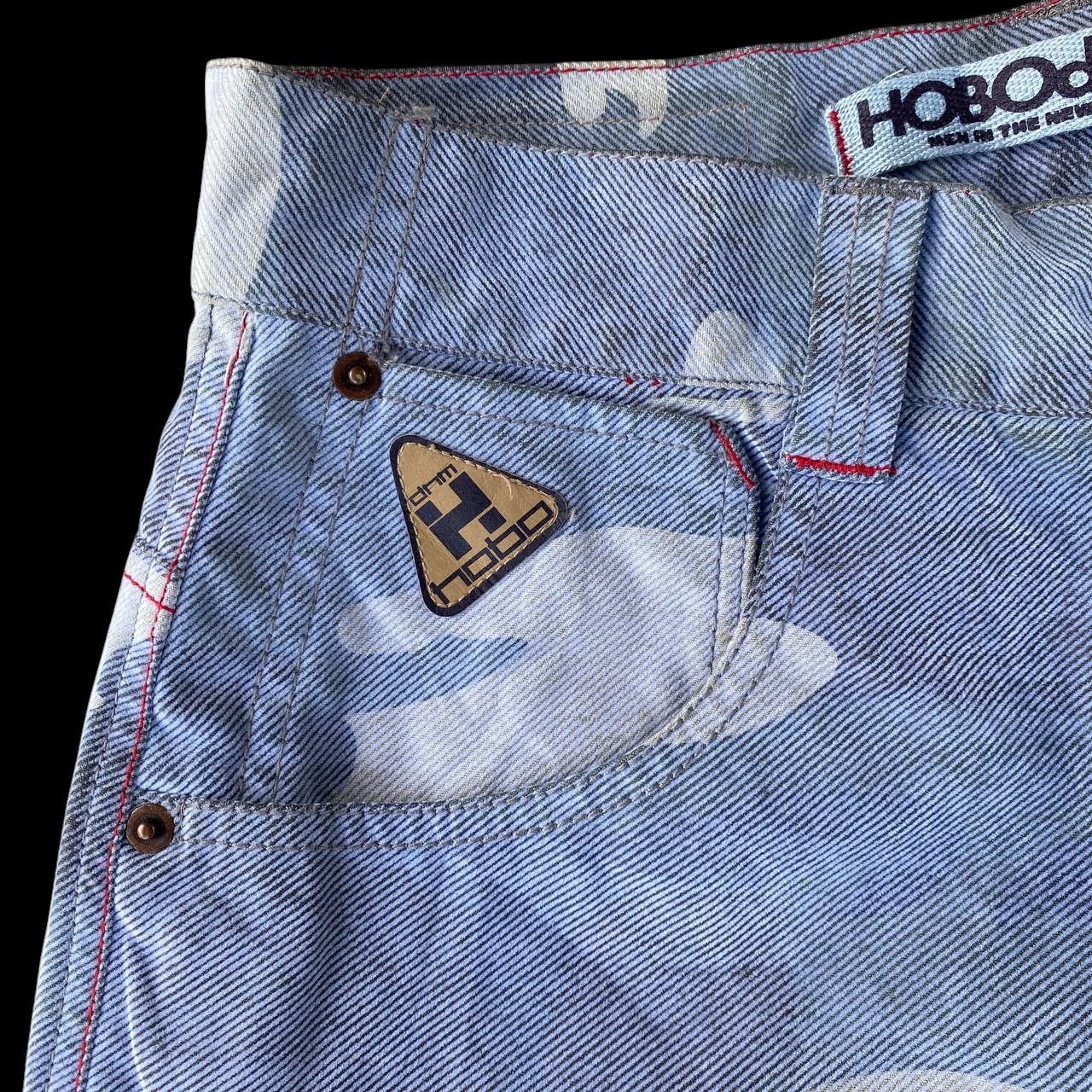 Hobo HOBO DENIM Vintage 90s Wide Leg Blue Camo Skate Pants Baggy Size US 30 / EU 46 - 8 Thumbnail