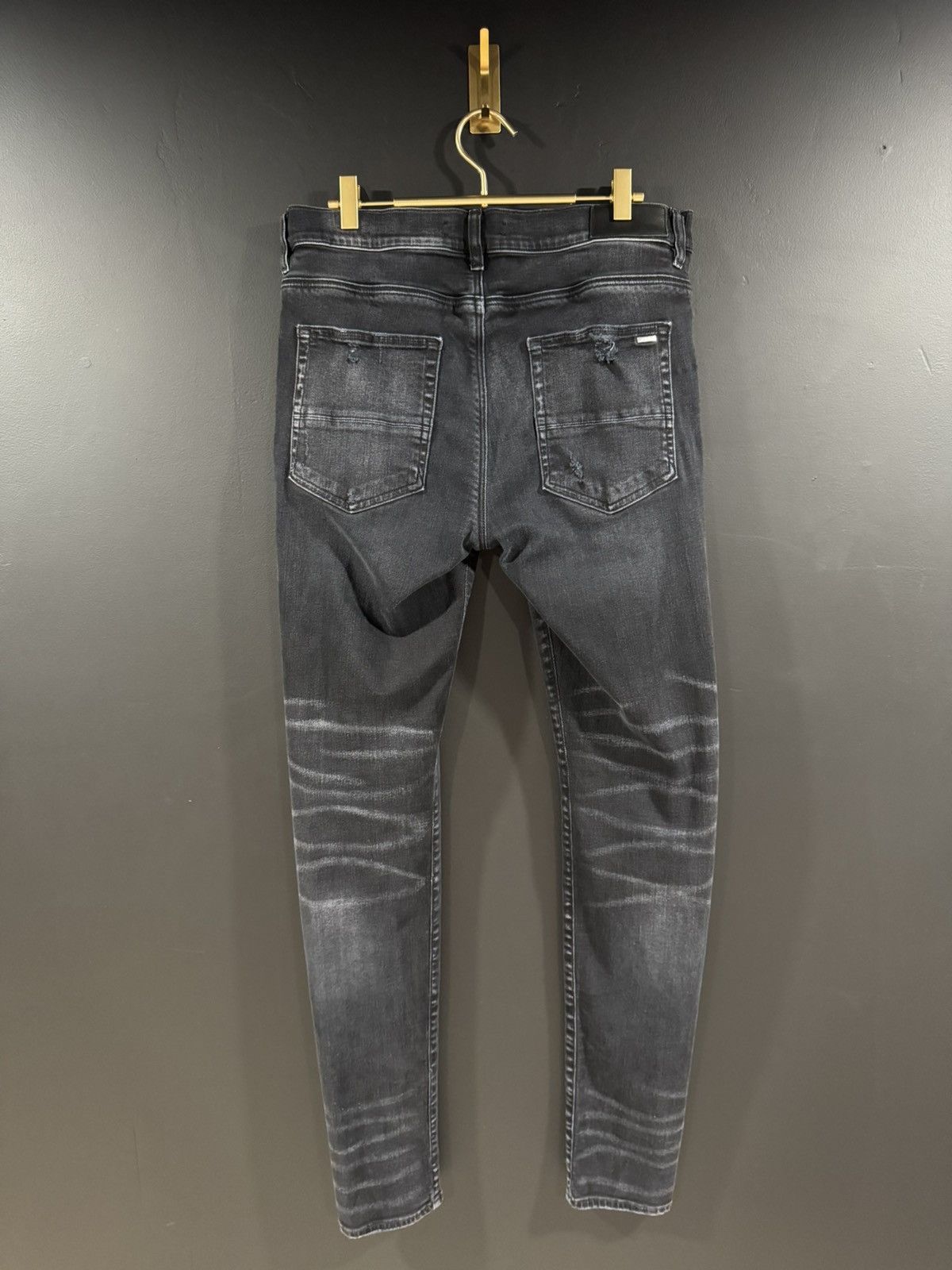 Amiri Amiri Faded Black Distressed Stacked Denim Jeans 34x32 Size US 34 / EU 50 - 6 Thumbnail