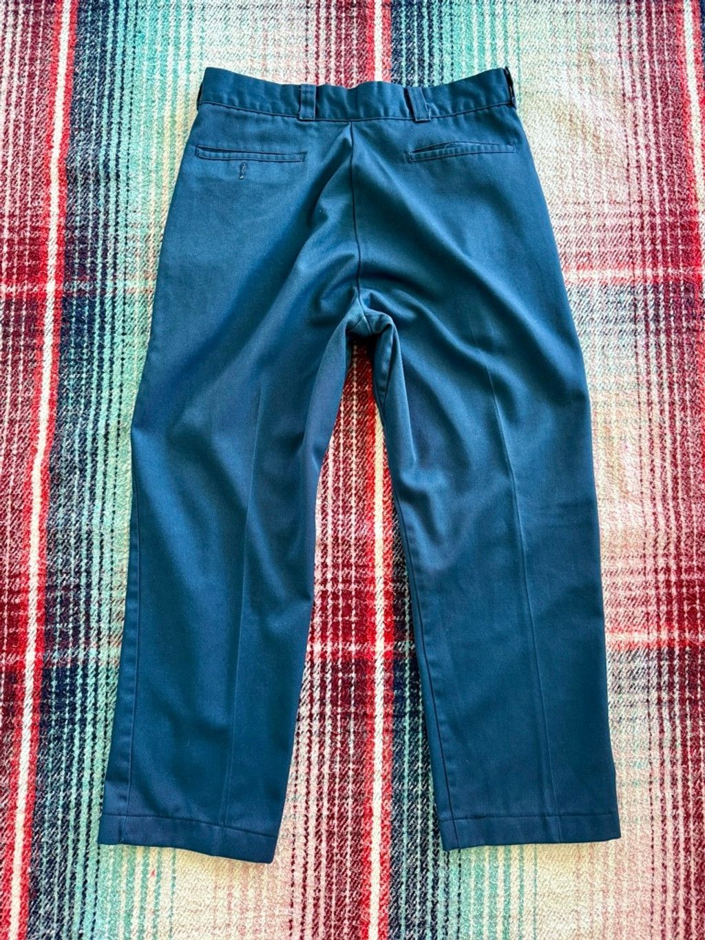Vintage 70s Union Made Blue Work Pants 33x26.5 Size US 33 - 3 Thumbnail