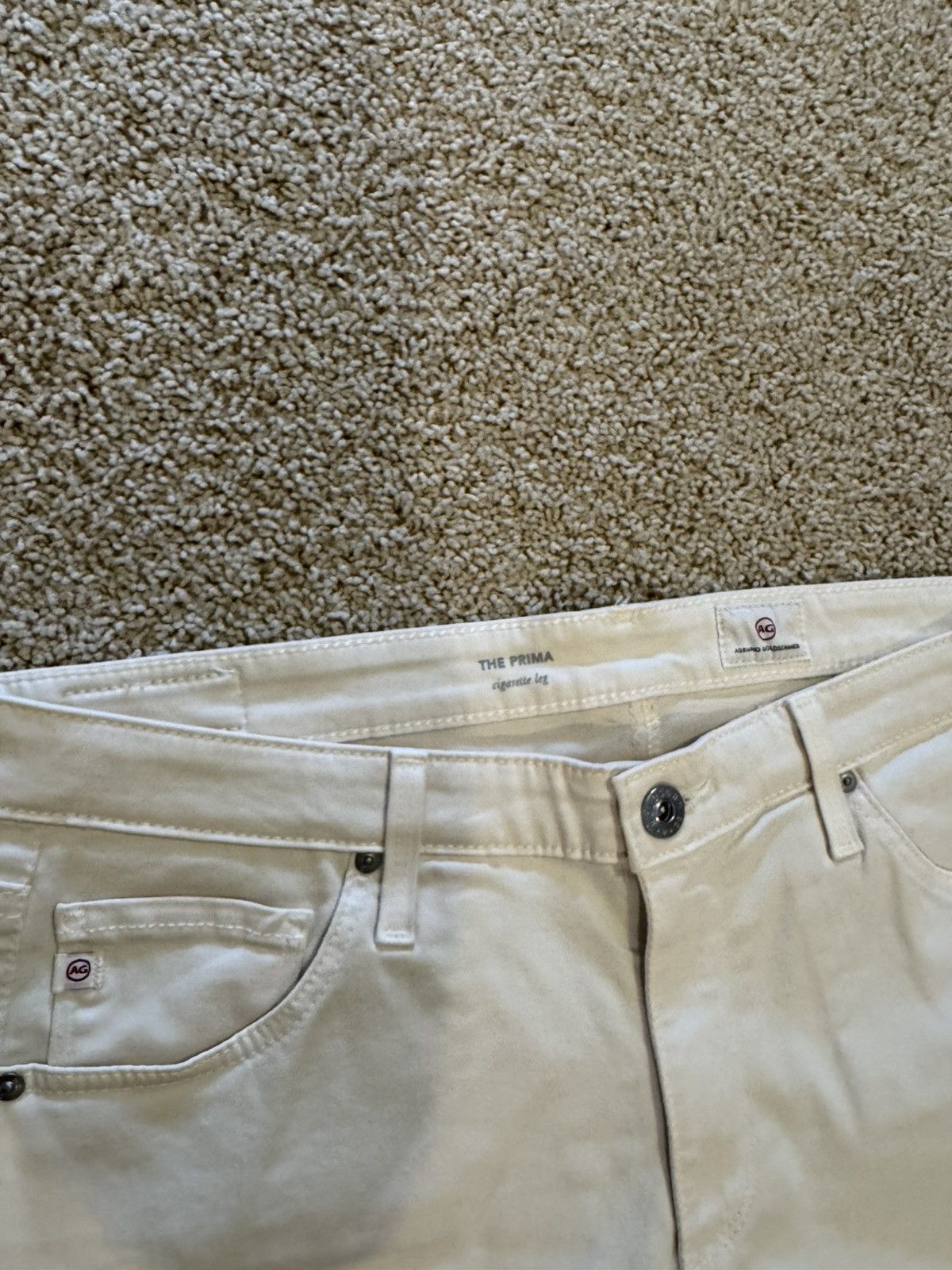 AG Adriano Goldschmied White stretch slim denim Size US 31 - 2 Thumbnail