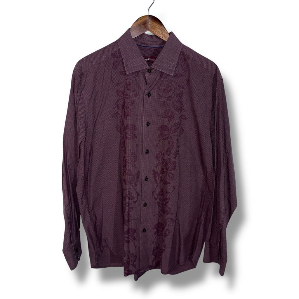 Tommy Bahama Burgundy Tommy Bahama Silk L/S Button Down Shirt Size L Size US L / EU 52-54 / 3 - 1 Thumbnail