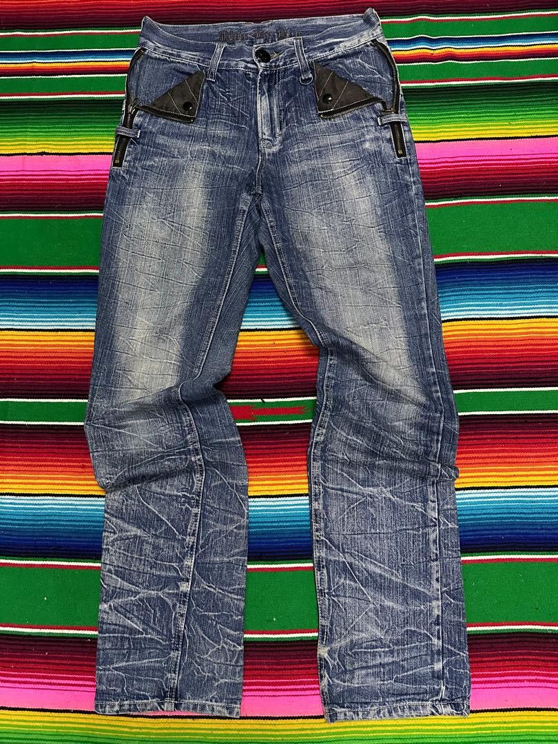 Japanese Brand 💥 Double Waist💥 skuLl Denim Blow By Blue Crazy Mudwash💥 Size US 30 / EU 46 - 15 Thumbnail