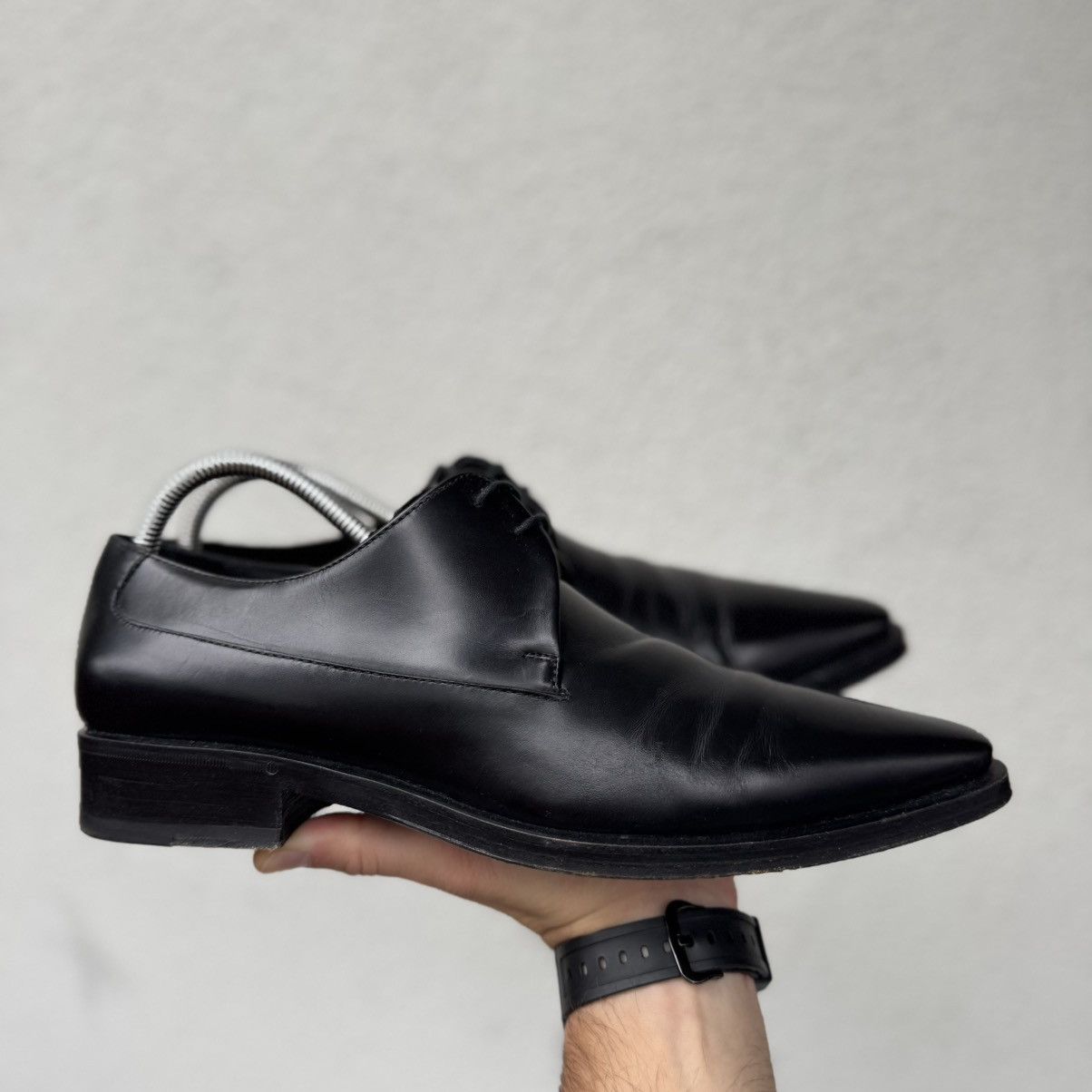 Gucci Gucci Vintage Derby Leather Black Shoes size 41.5 Size US 8 / EU 41 - 4 Thumbnail