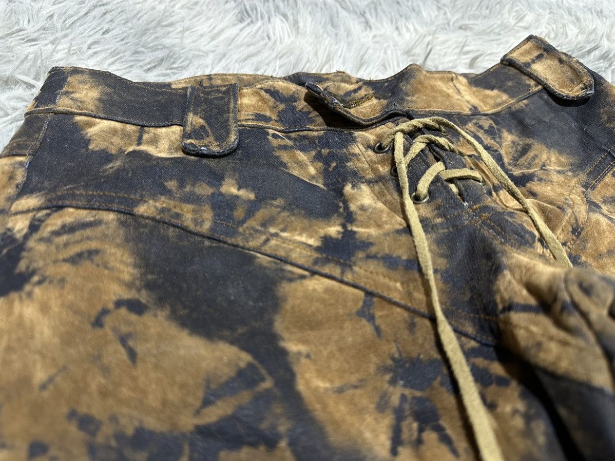 Le Grande Bleu (L.G.B.) 🔥Sick Y2K Body Noise Suede Tie Dye Laces Super Flared Pants Size US 26 / EU 42 - 7 Thumbnail