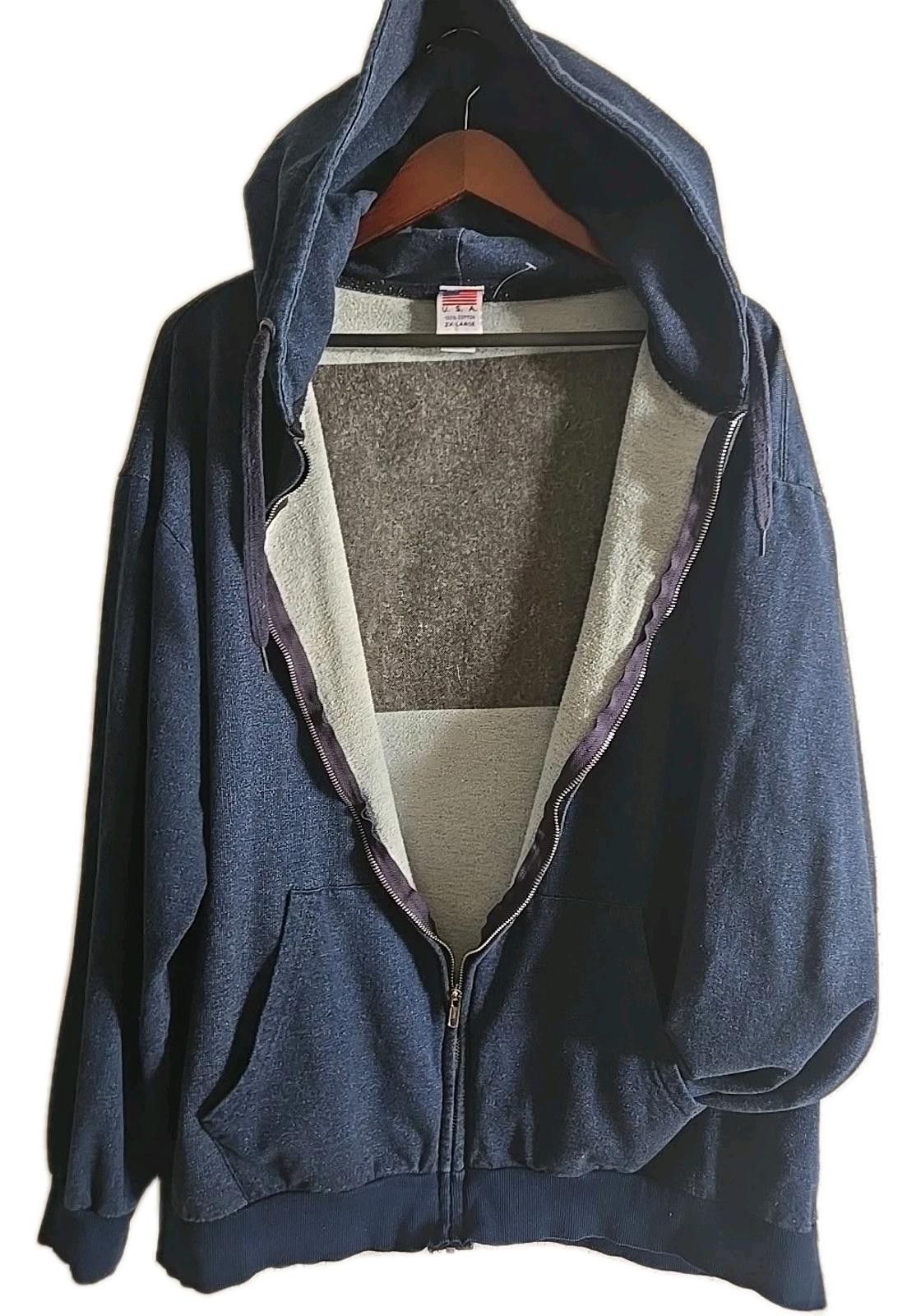 Other Embossed USA Flag Zip Up Hoodie Jacket Mens 2X Made In USA Size US XXL / EU 58 / 5 - 9 Thumbnail