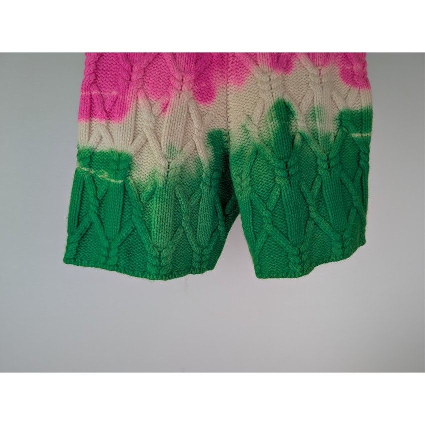 The Elder Statesman o1rshd1 Dip Dye Chunky Knitwear Shorts in Ivory/ Gecko/ Pink Size US 34 / EU 50 - 11 Thumbnail