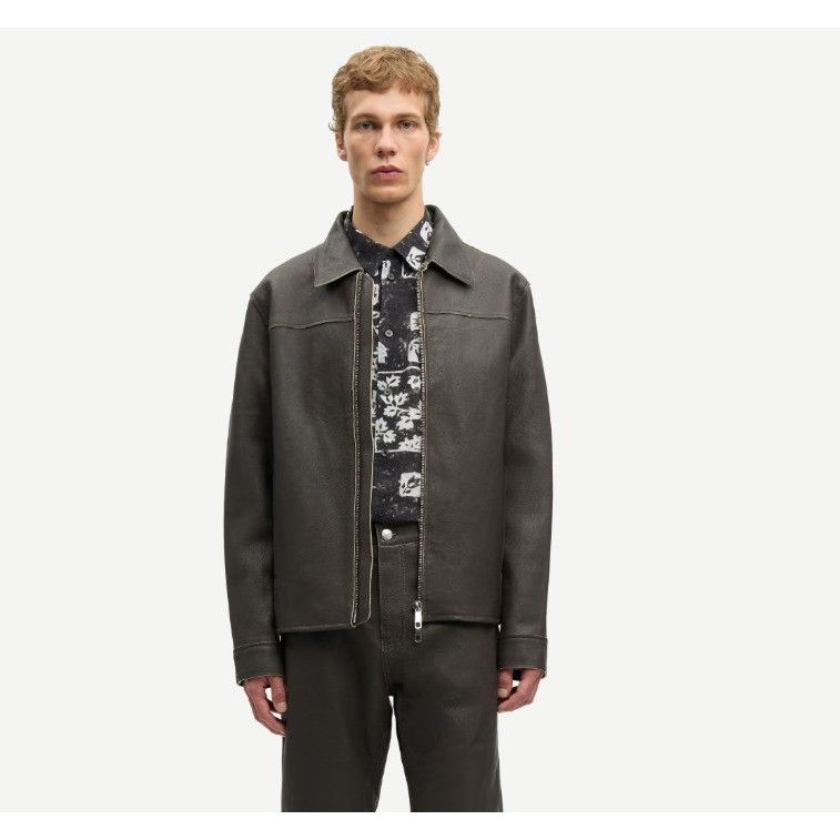 Samsoe Samsoe SAMSOE SAMSOE Samilton leather jacket size L color Black oli Size US L / EU 52-54 / 3 - 1 Thumbnail