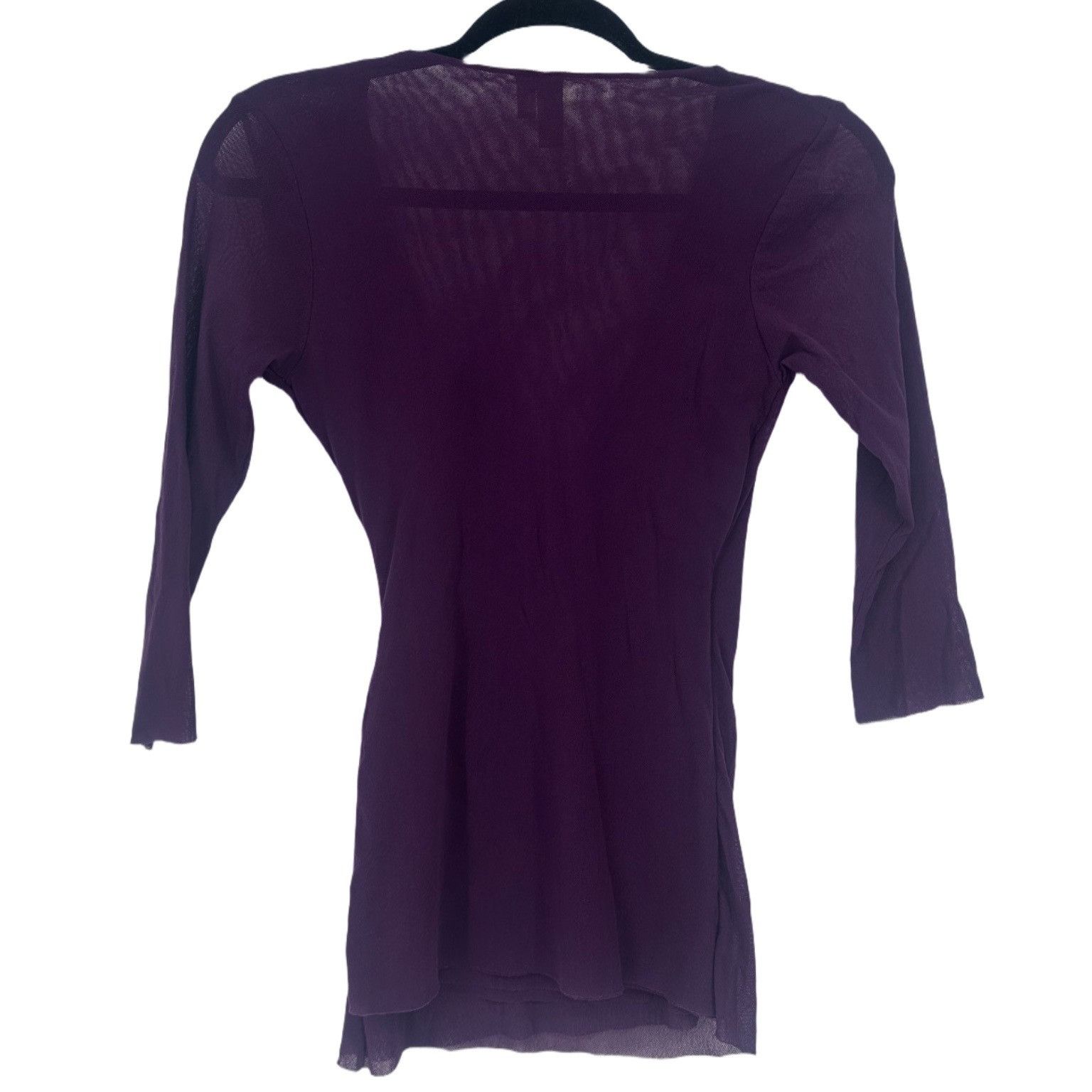 Other Sweet Pea Top by Stacy Frati Sheer Deep Ruched Wrap Purple Size M / US 6-8 / IT 42-44 - 3 Thumbnail