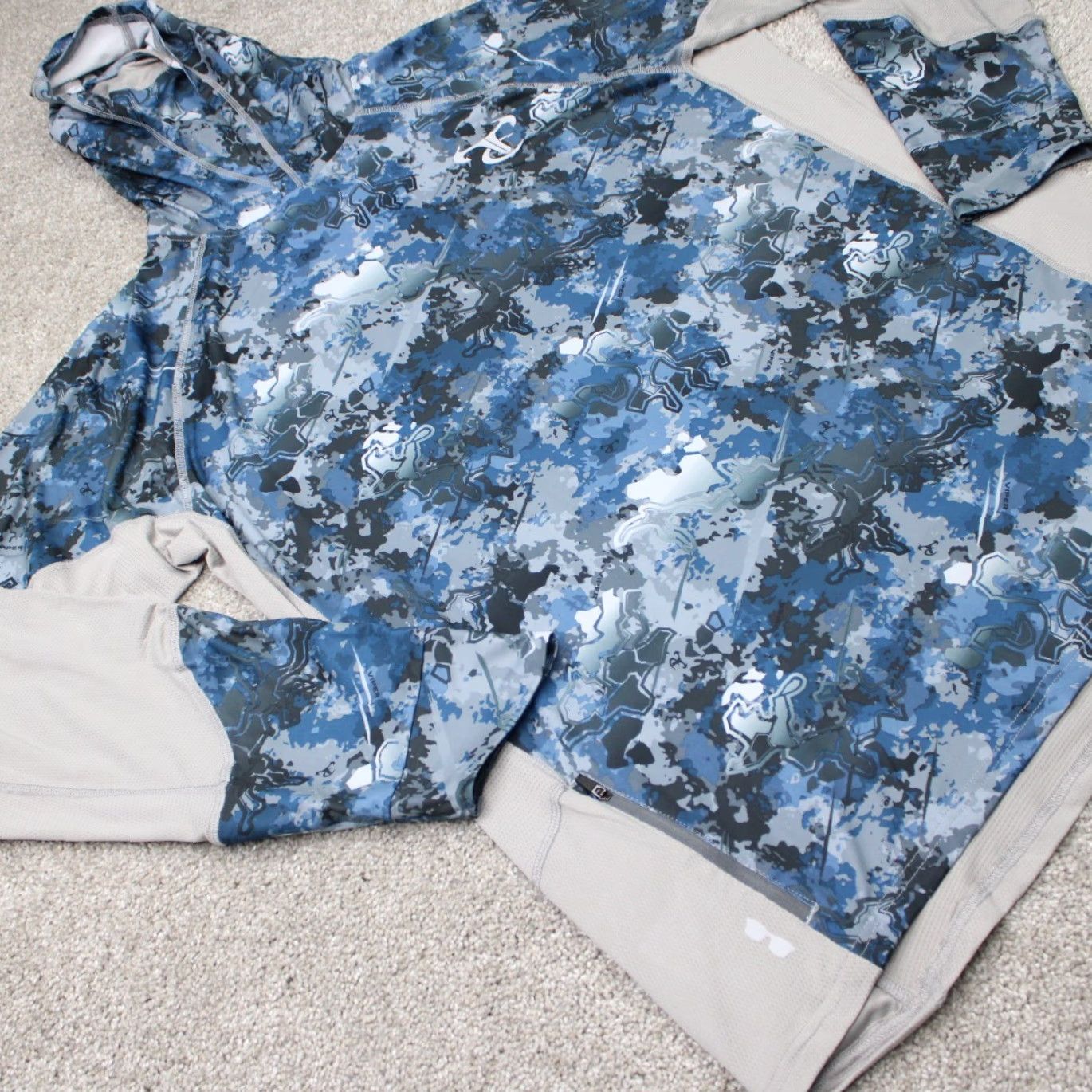 Vintage True Timber Hoodie Mens XL Blue Camo Ragewater Pullover Hooded Shirt Long Sleeve Camouflage Fish Style 90s (if applicable) Mens Size US XL / EU 56 / 4 - 6 Thumbnail