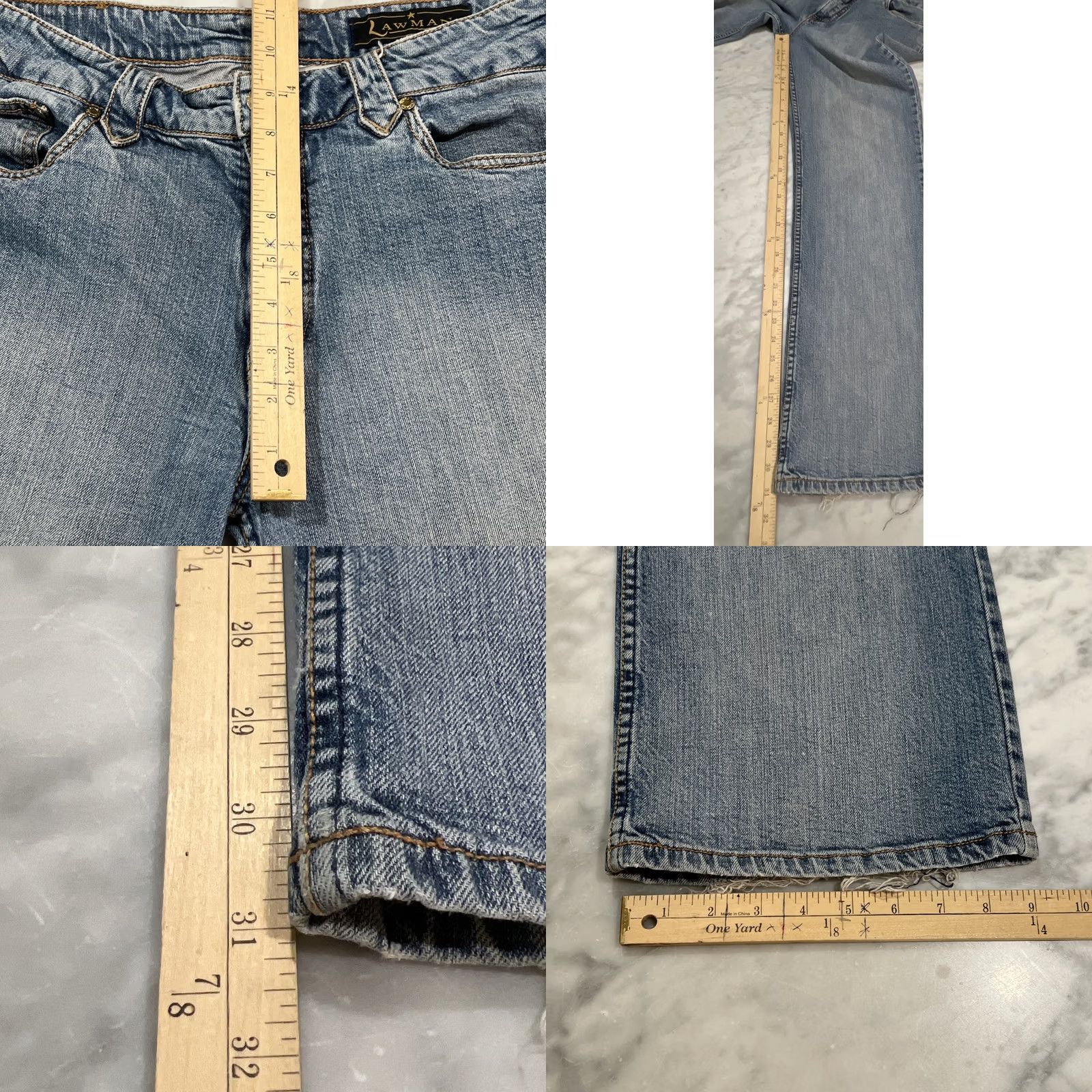 Bell VINTAGE 90’s Lawman Western Jeans Women 13 Bell Bottom Embellished Faded Stretch Jeans Western Girls Womens Size 34" / US 12 / IT 48 - 9 Thumbnail