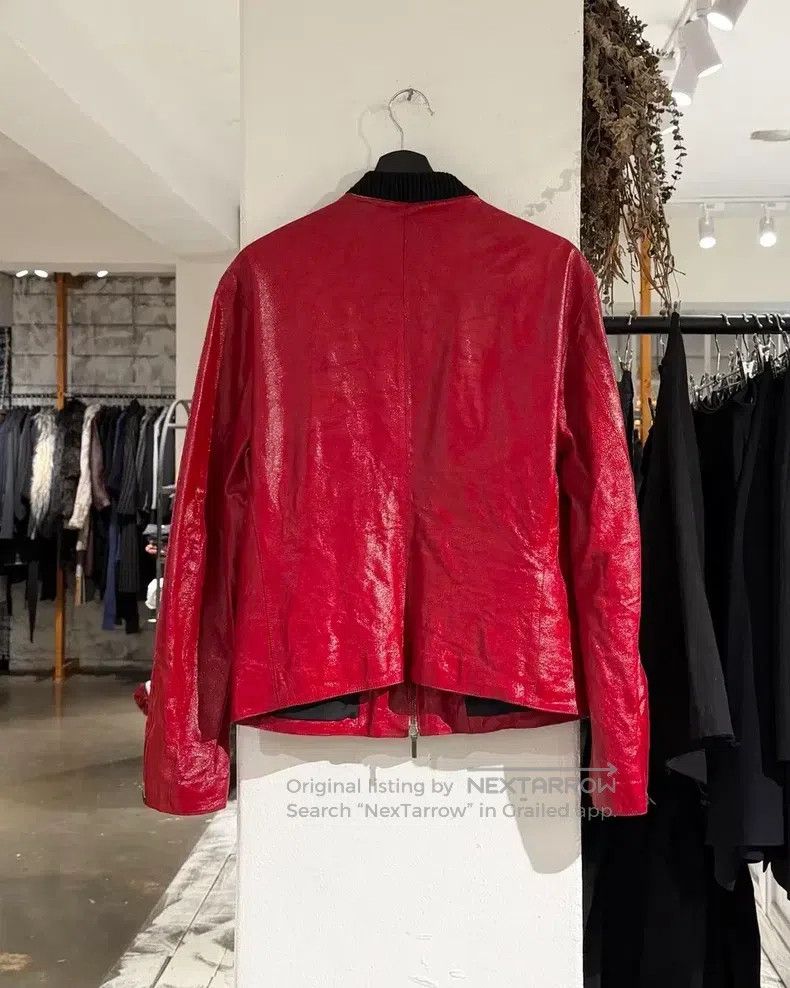 Jil Sander Jil Sander size 48 Red leather bomber jacket Size XS / US 0-2 / IT 36-38 - 6 Thumbnail