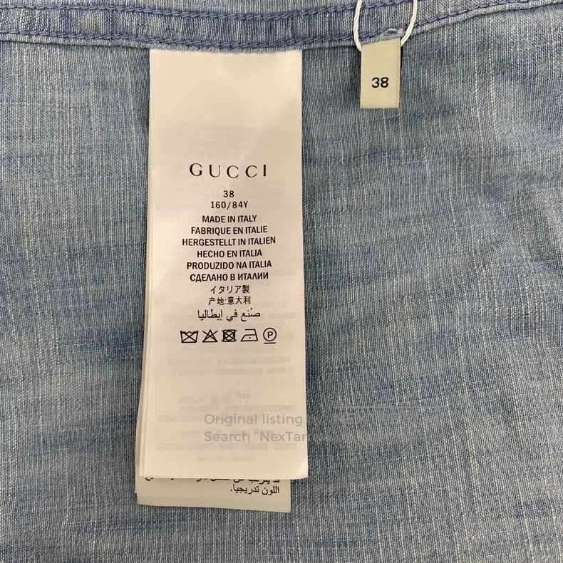 Gucci Gucci Blue logo letter leopard embroidery cotton lapel sin Size XS / US 0-2 / IT 36-38 - 6 Thumbnail