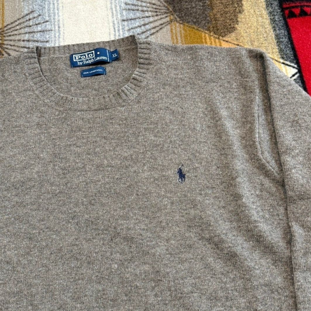 Polo Ralph Lauren VINTAGE Polo Ralph Lauren Pullover Sweater XL Brown Lambswool Embroidered 90s Men Regular Knit Size US XL / EU 56 / 4 - 3 Thumbnail