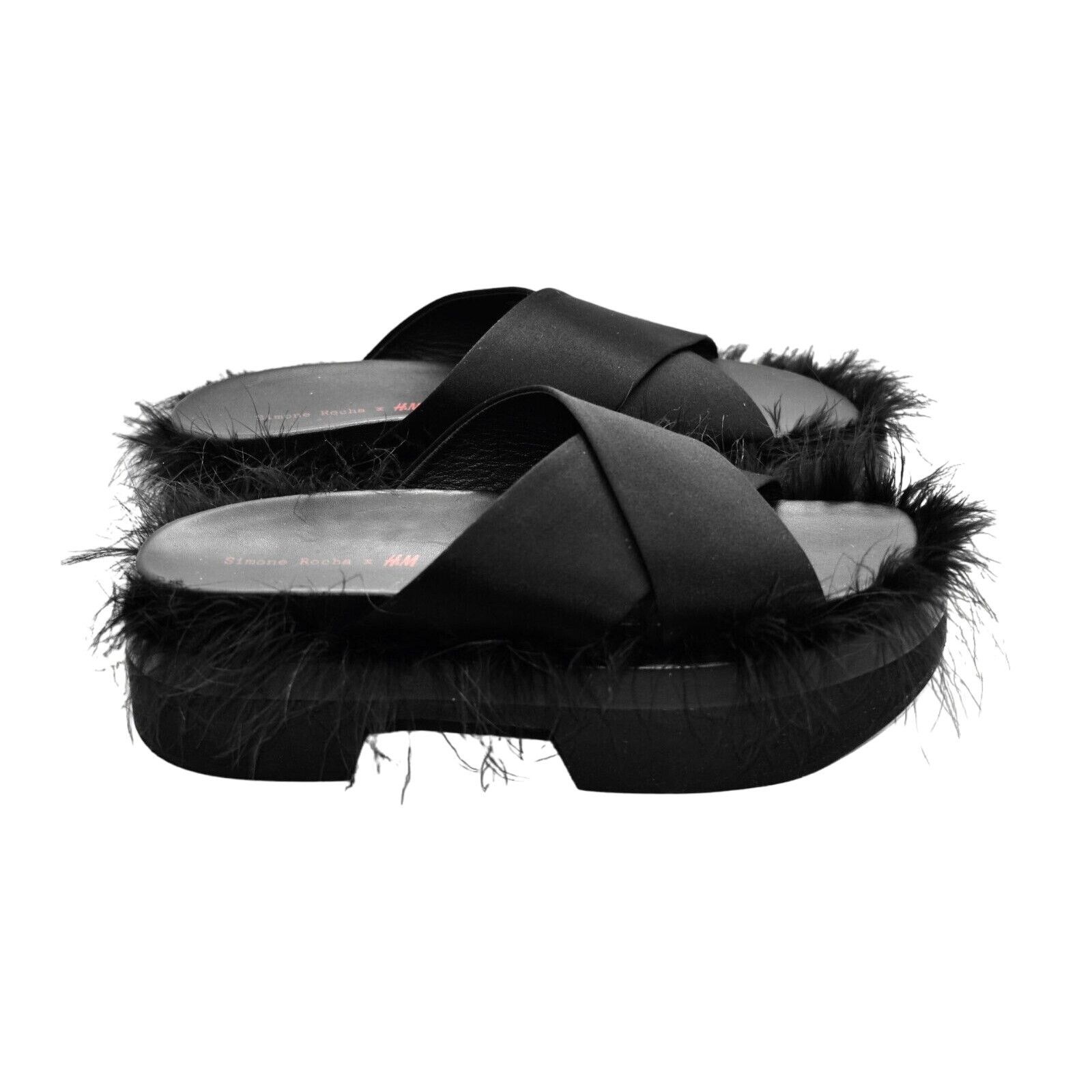 Simone Rocha SIMONE ROCHA X H&M Feathered Criss Cross Satin Sandals Sz 40 Size US 8.5 / IT 38.5 - 2 Thumbnail