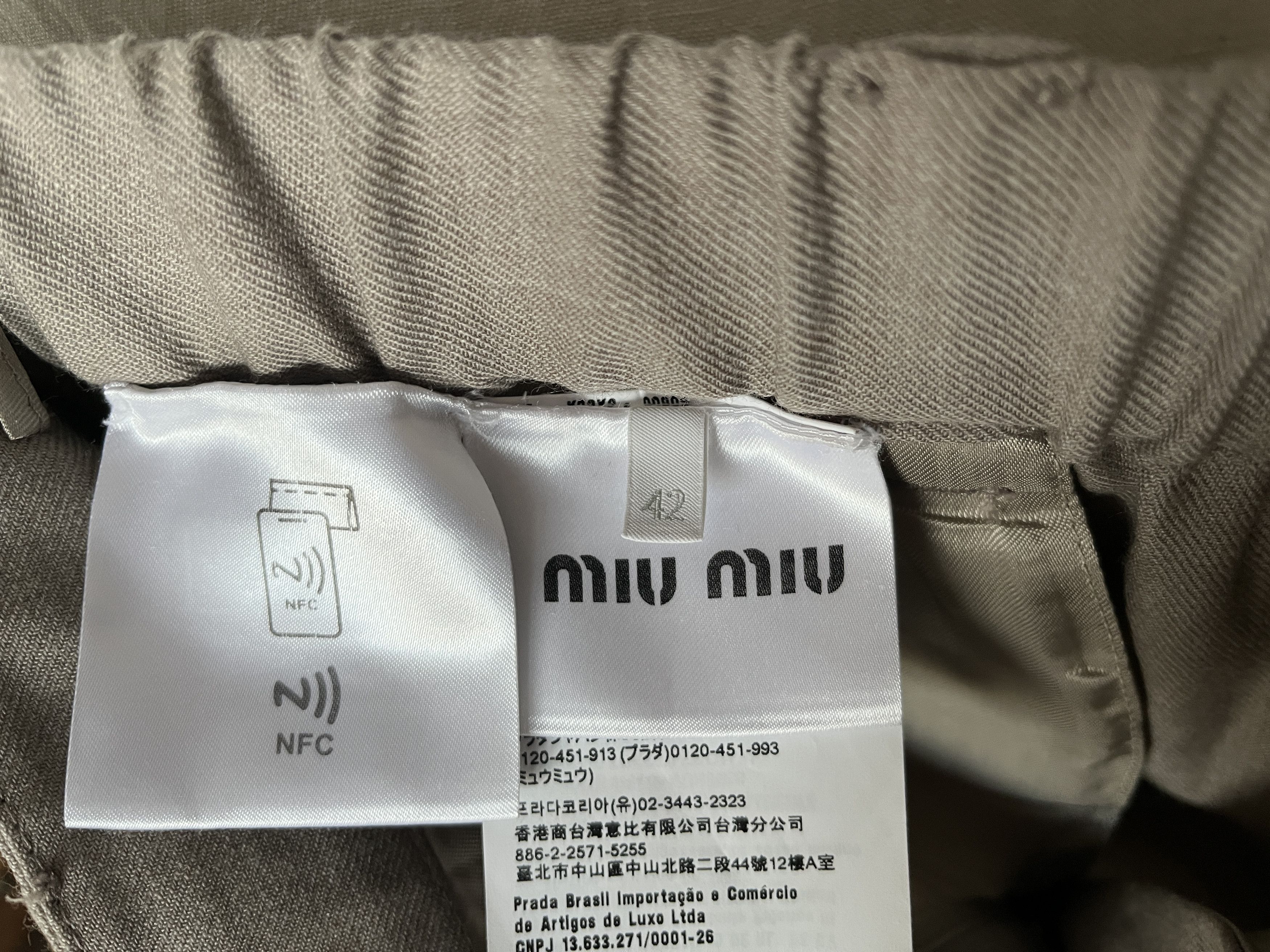 Miu Miu Miu Miu. Beige Wool Trousers. Medium/42 Size 28" / US 6 / IT 42 - 10 Thumbnail