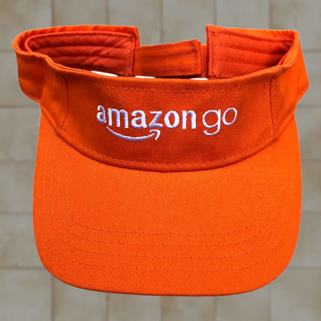 Vintage AMAZON GO Visor Hat Men's One Size Adjustable Cap Orange 100% Cotton Size ONE SIZE - 1 Thumbnail
