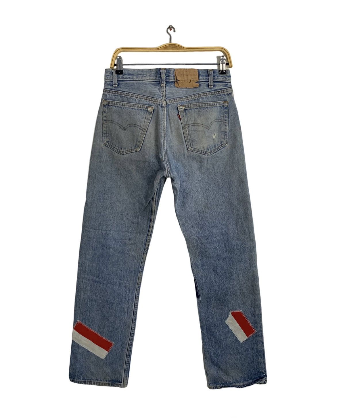 Levi's Levis Strauss Lot 501 Patchwork Indigo Denim Straight Cut Size US 30 / EU 46 - 2 Thumbnail