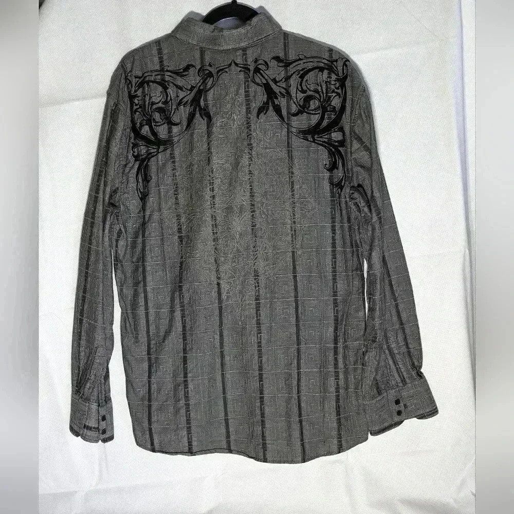 Other 191 Unlimited Graphic striped square Button Down shirt XXL Size US XXL / EU 58 / 5 - 5 Thumbnail